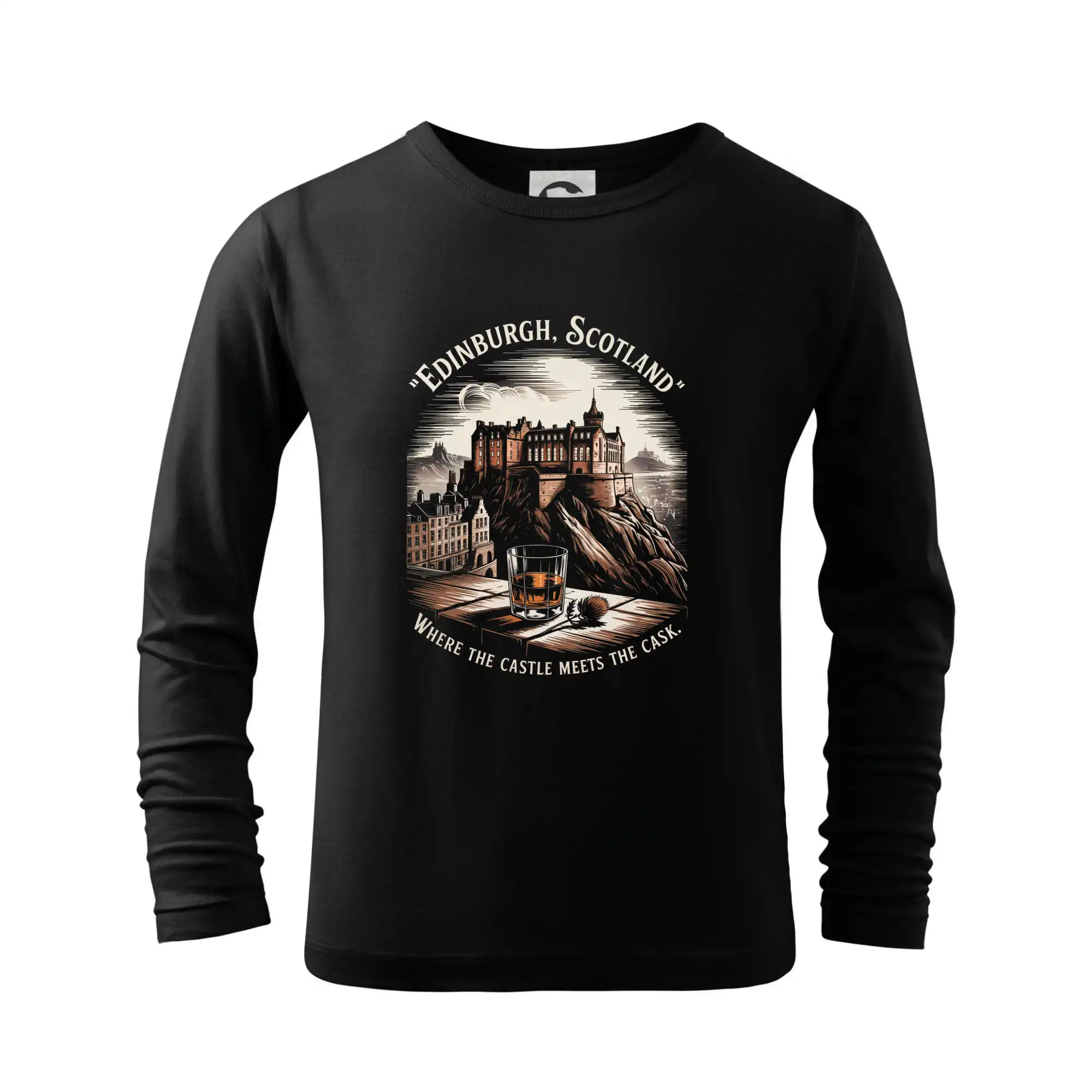 Ostatné mestá / miesta - Scotland Where the Castle Meets the Cask - Tričko detské Long Sleeve