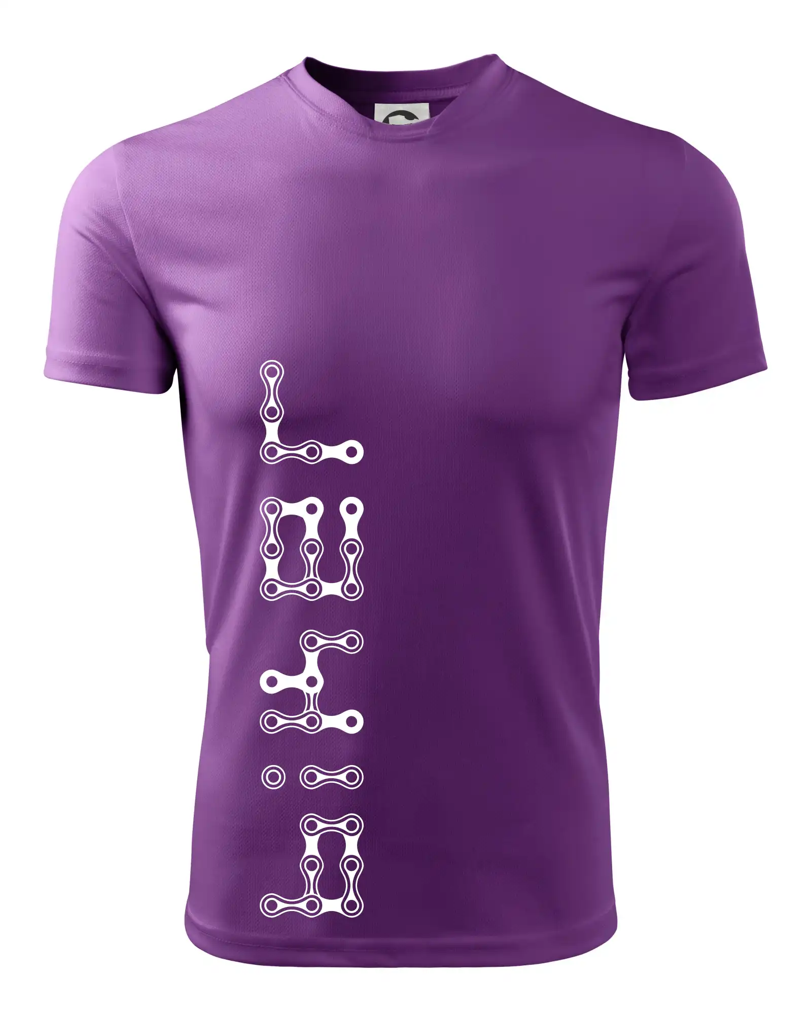 Tričko ako darček pre cyklistu - Biker nápis na výšku reťaz - Pánske tričko Fantasy športové