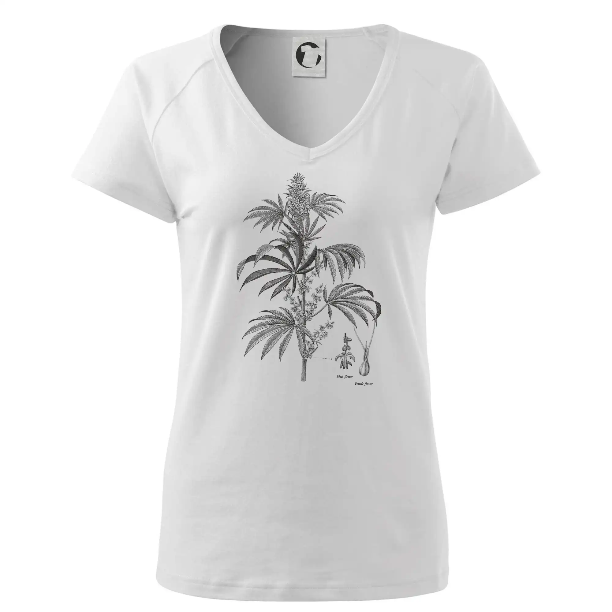 Konopí kytka černobílá