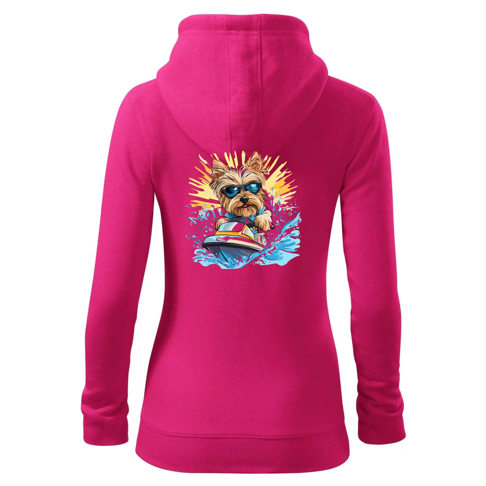 Yorkšírský teriér na vodním skútru