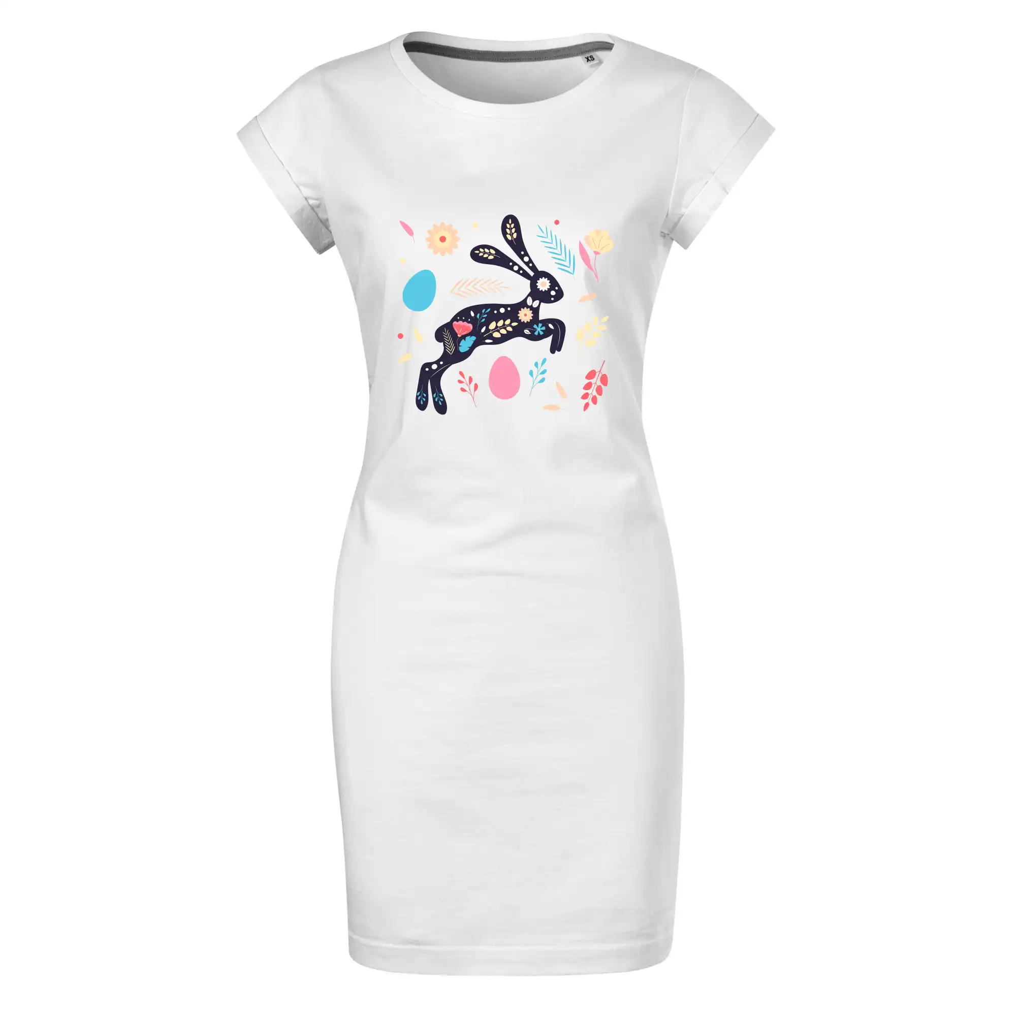 Veľkonočné tričká - Veľkonočný zajačik kvety - Tričko Šaty FREEDOM
