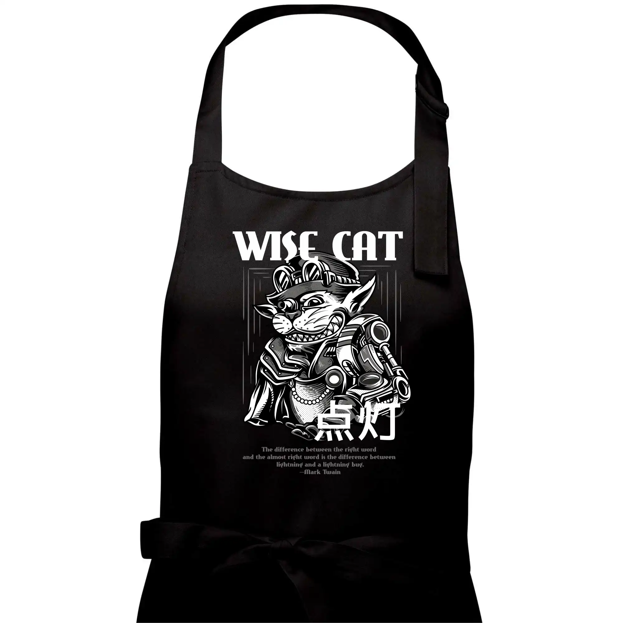 Tričká s potlačou steampunk - Steam punk wise cat - Pánska zástera na varenie