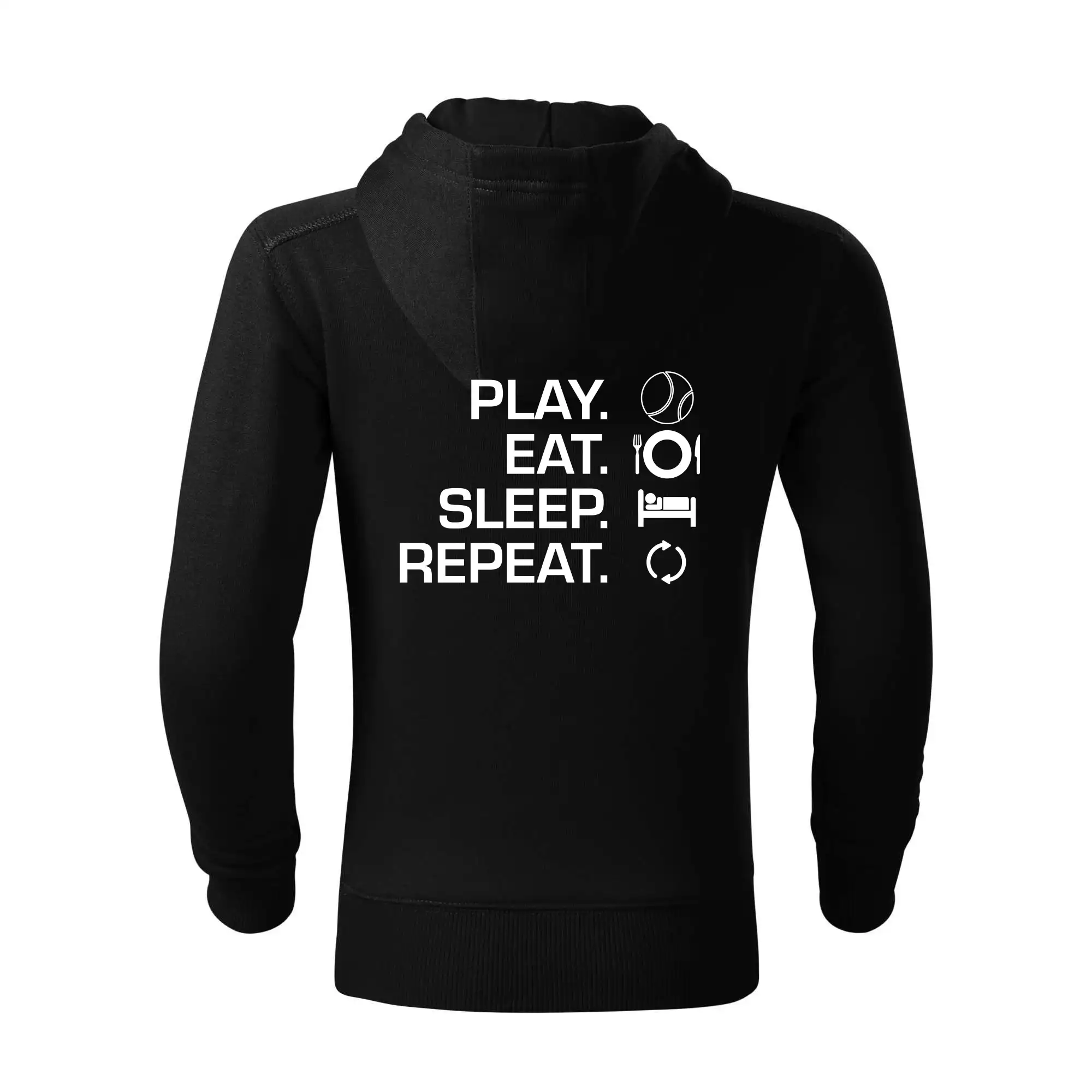 Tričká na tenis - Play Eat Sleep Repeat tenis - Detská s kapucňou na zips