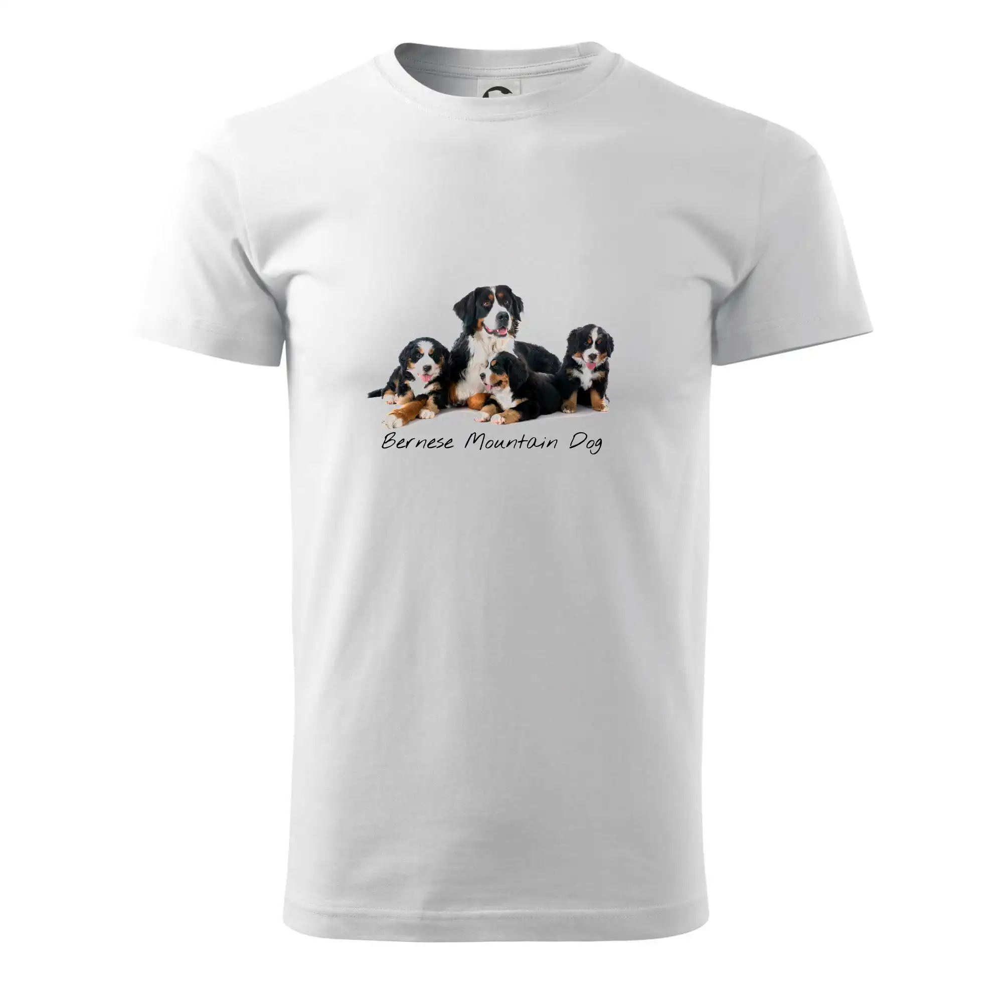 Bernský salašnícky pes na tričku - Bernese mountain dog celá rodina - Klasické pánske tričko vyššej gramáže