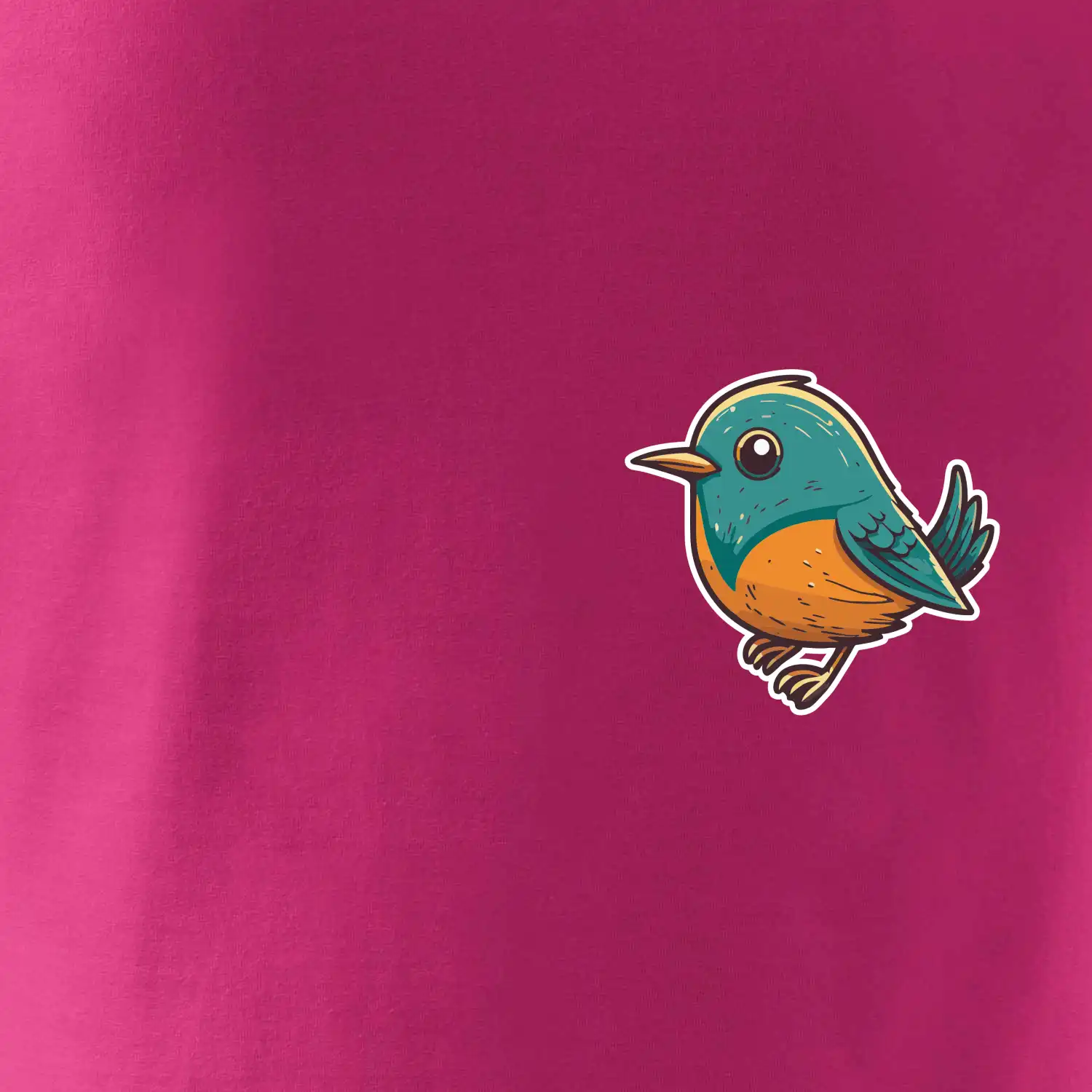 Ptáček kreslený na prsu