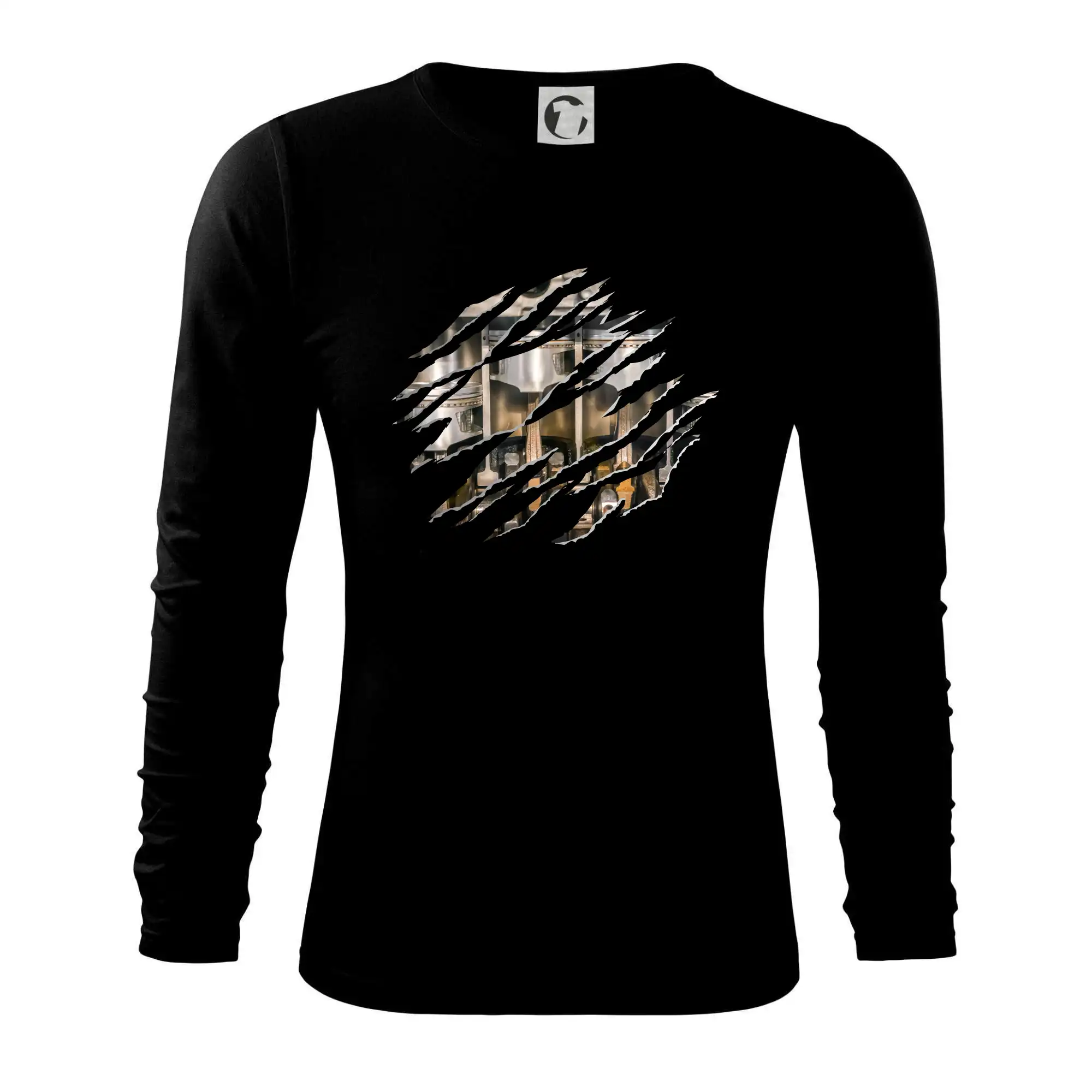 Auto tričká - Roztrhnuté triko - piesty - Tričko s dlhým rukávom FIT-T long sleeve