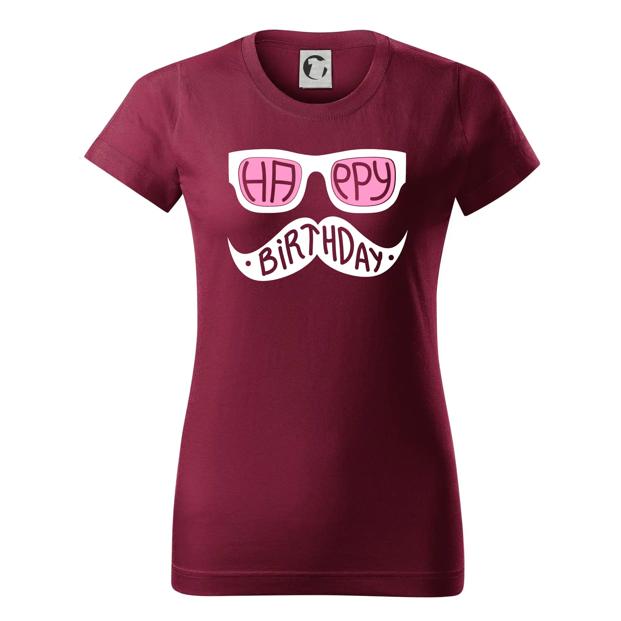 Tričká k narodeninám - Mustache narozeniny - okuliare - Dámske tričko basic - ľahko voľnejšie a dlhšie