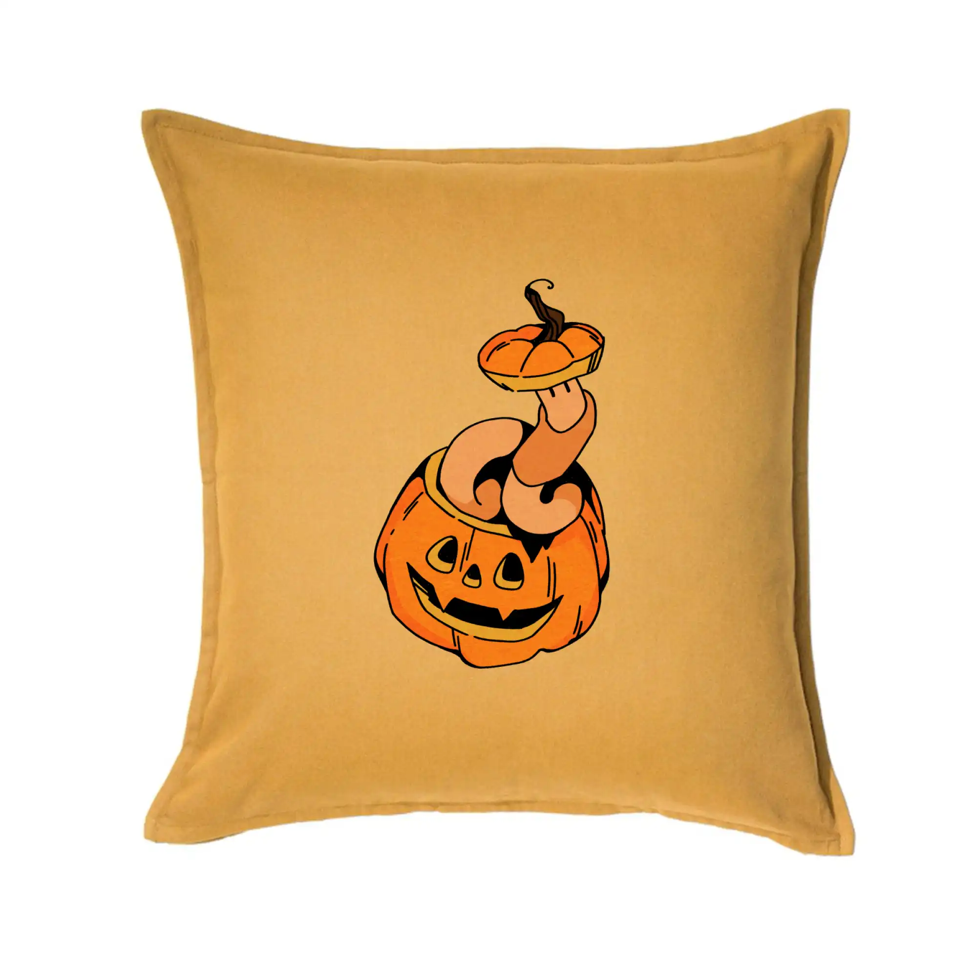 Grafické tričká - Dážďovka v tekvici (Alexis Citrine) - Vankúš 50x50