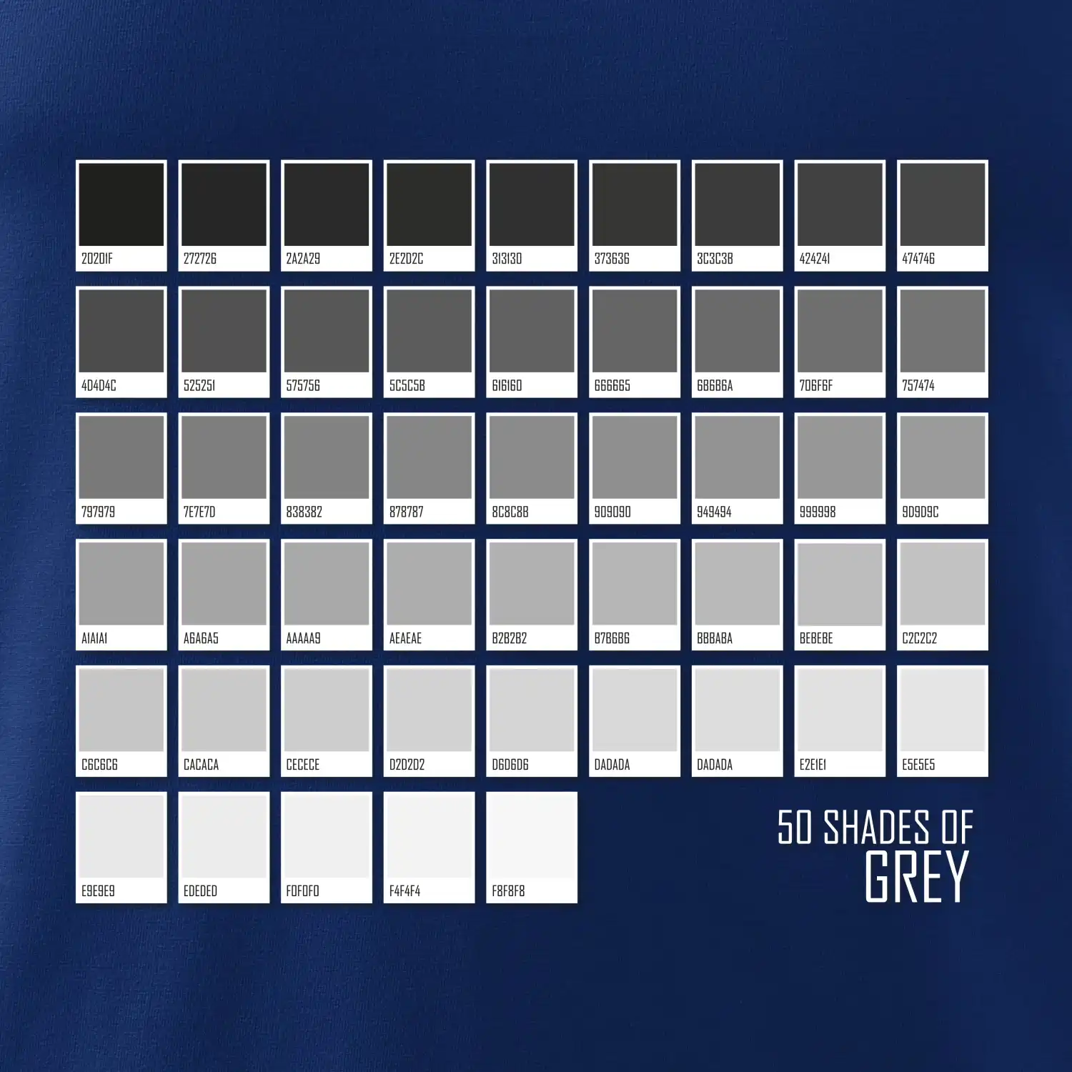 50 barevných odstínů šedi
