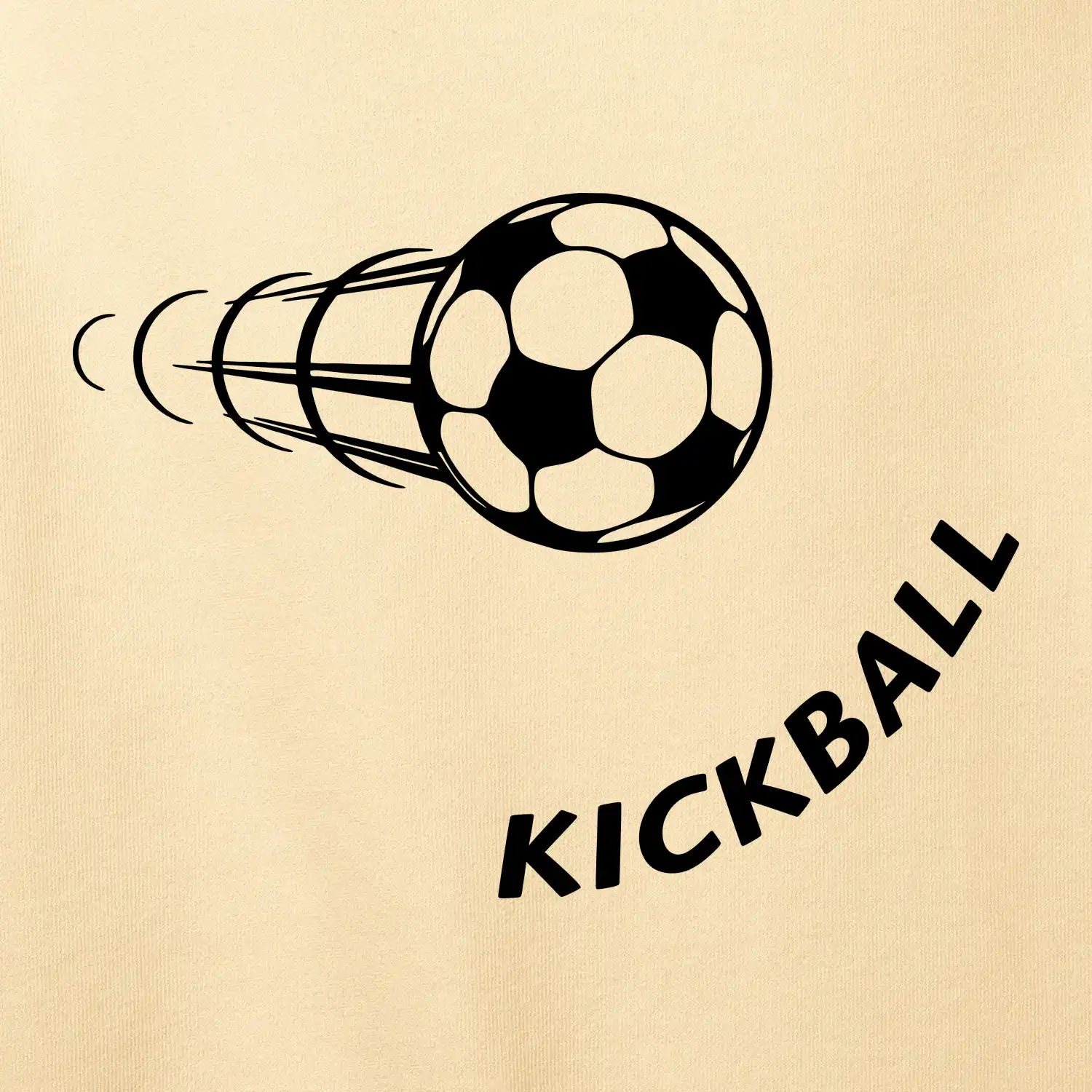 Kickball nápis šikmo