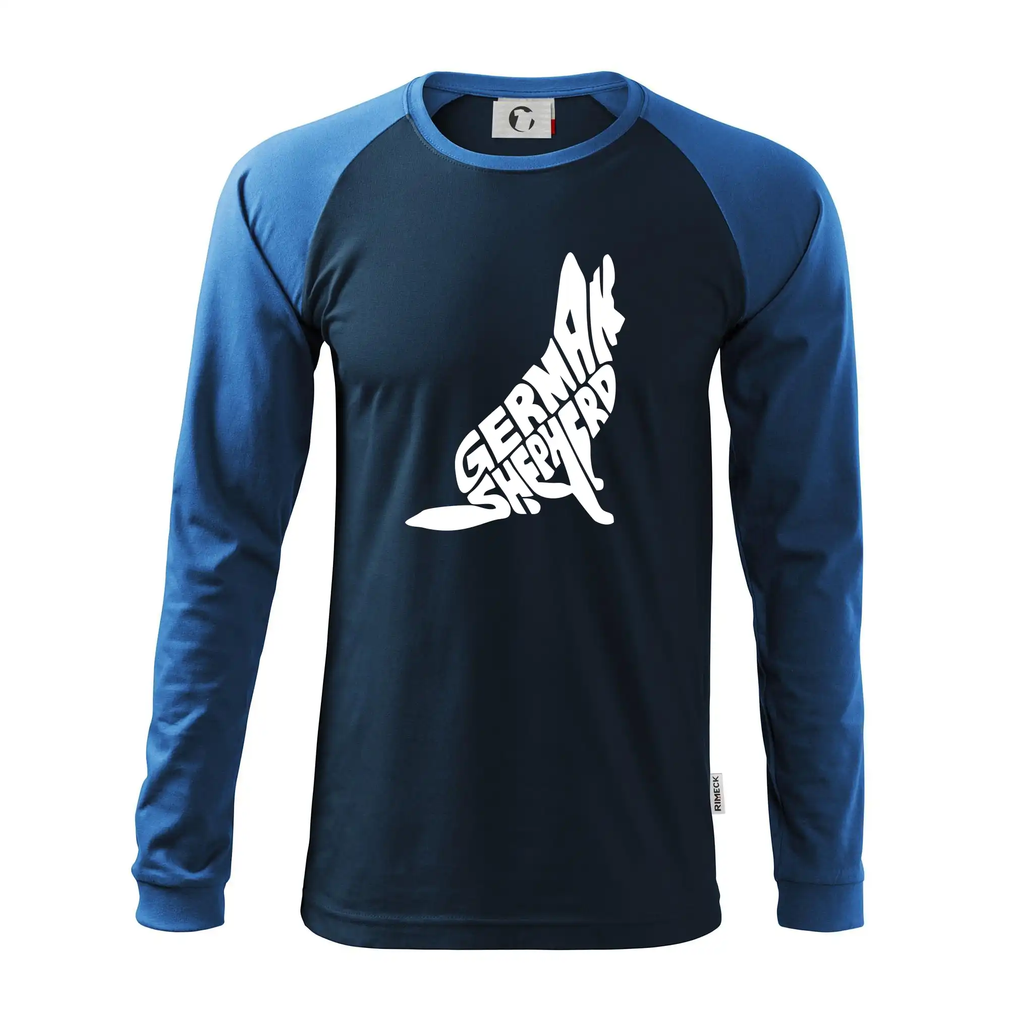 Německý ovčák sedící napis