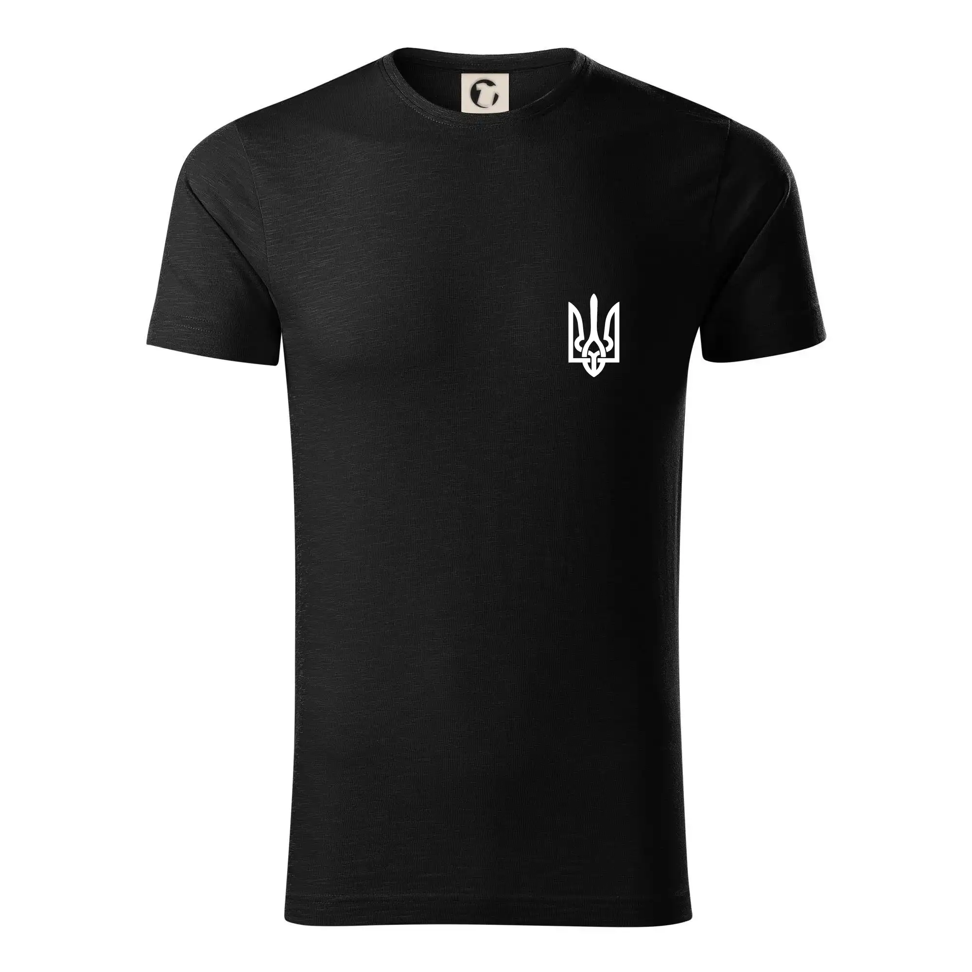 Tričká s vlajkou ukrajiny - Ukrajina trojzubec prsník - Tričko z organickej bavlny