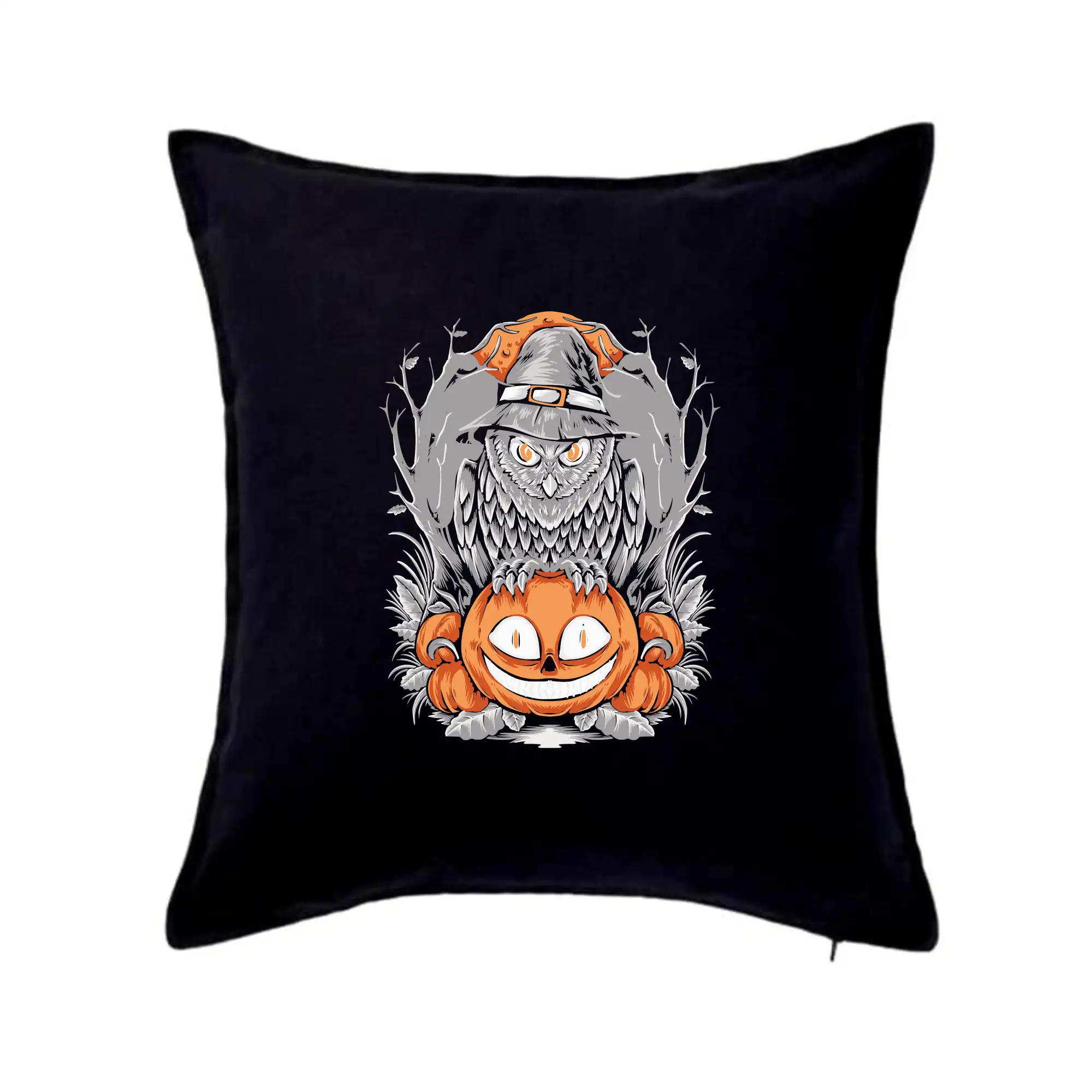 Grafické tričká - Tekvica a sova - Vankúš 50x50