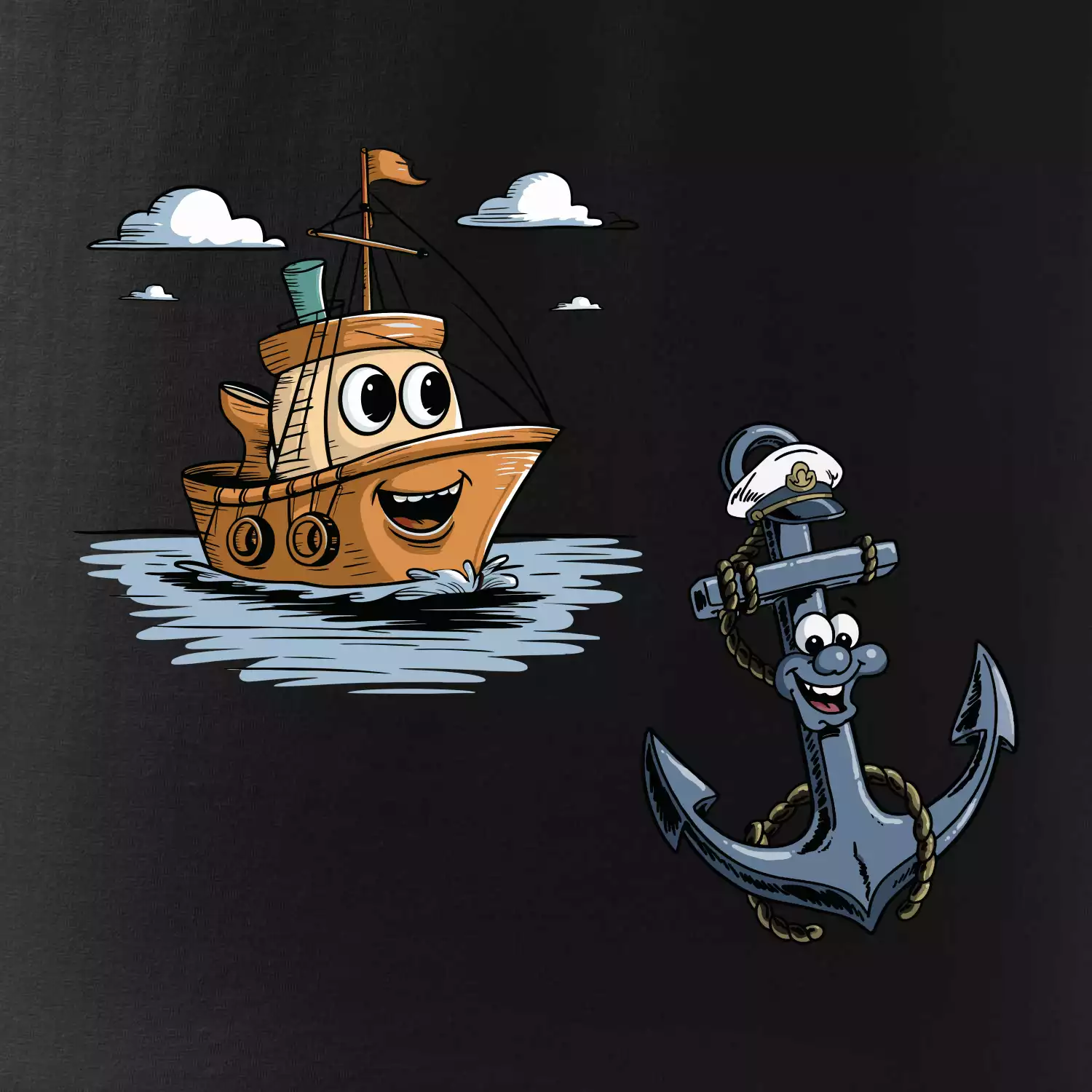 Parové triko - Loď a kotva