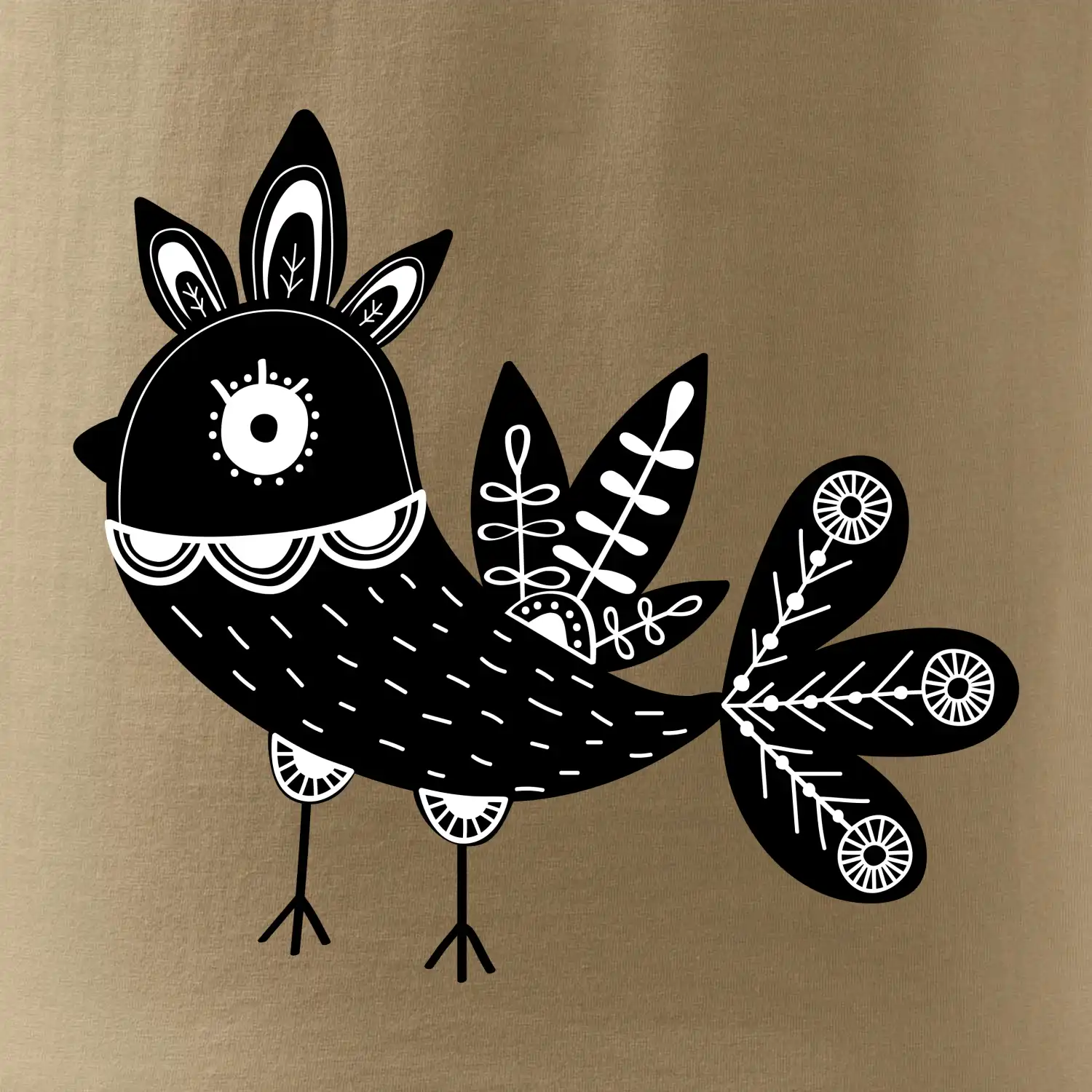 Ptáček černobílý folklór