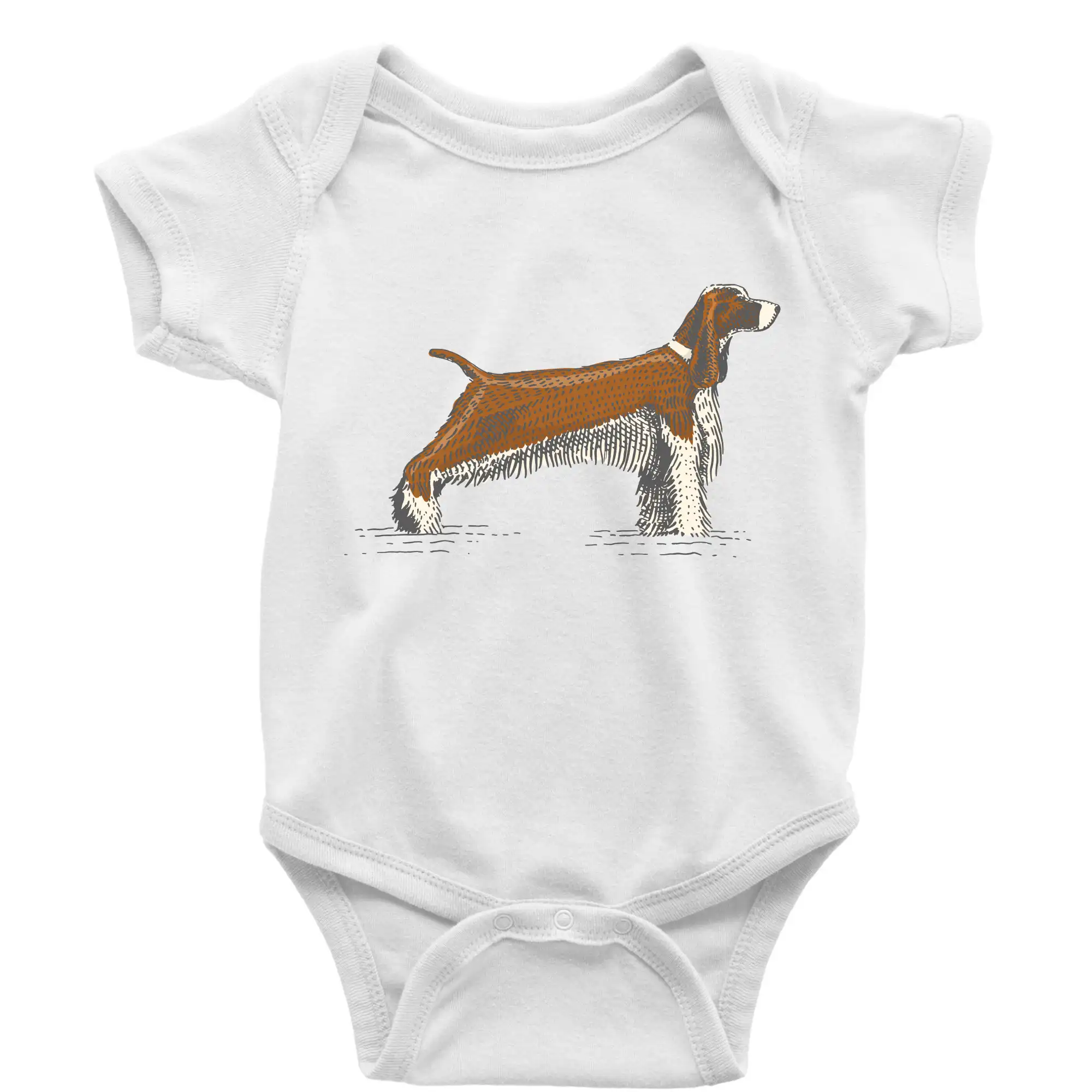 Ostatné psie plemená - Vintage Springer spaniel - Body dojčenské s krátkym rukávom