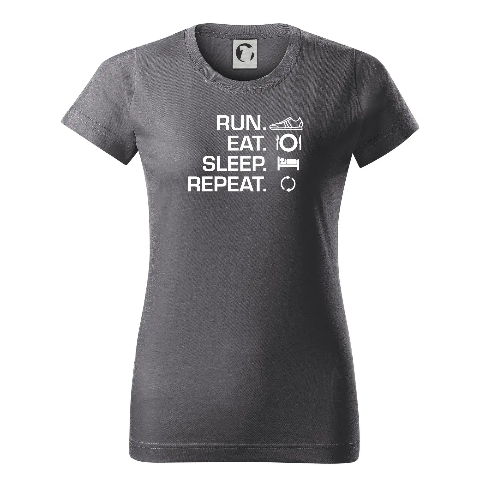 Tričká pre bežcov - Run eat sleep repeat - Dámske tričko basic - ľahko voľnejšie a dlhšie