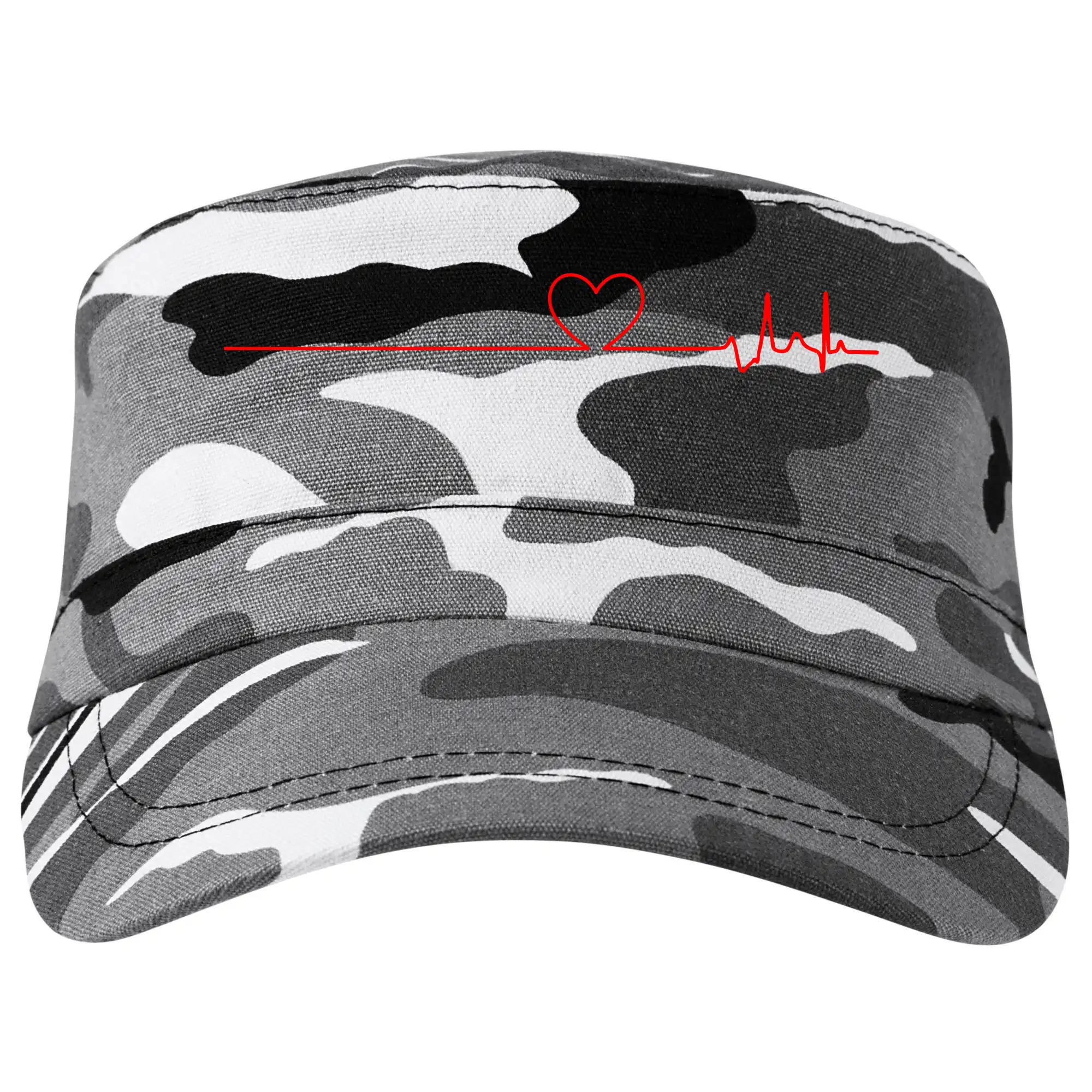 Poker tričká - Poker EKG srdce červené - Šiltovka CAMO