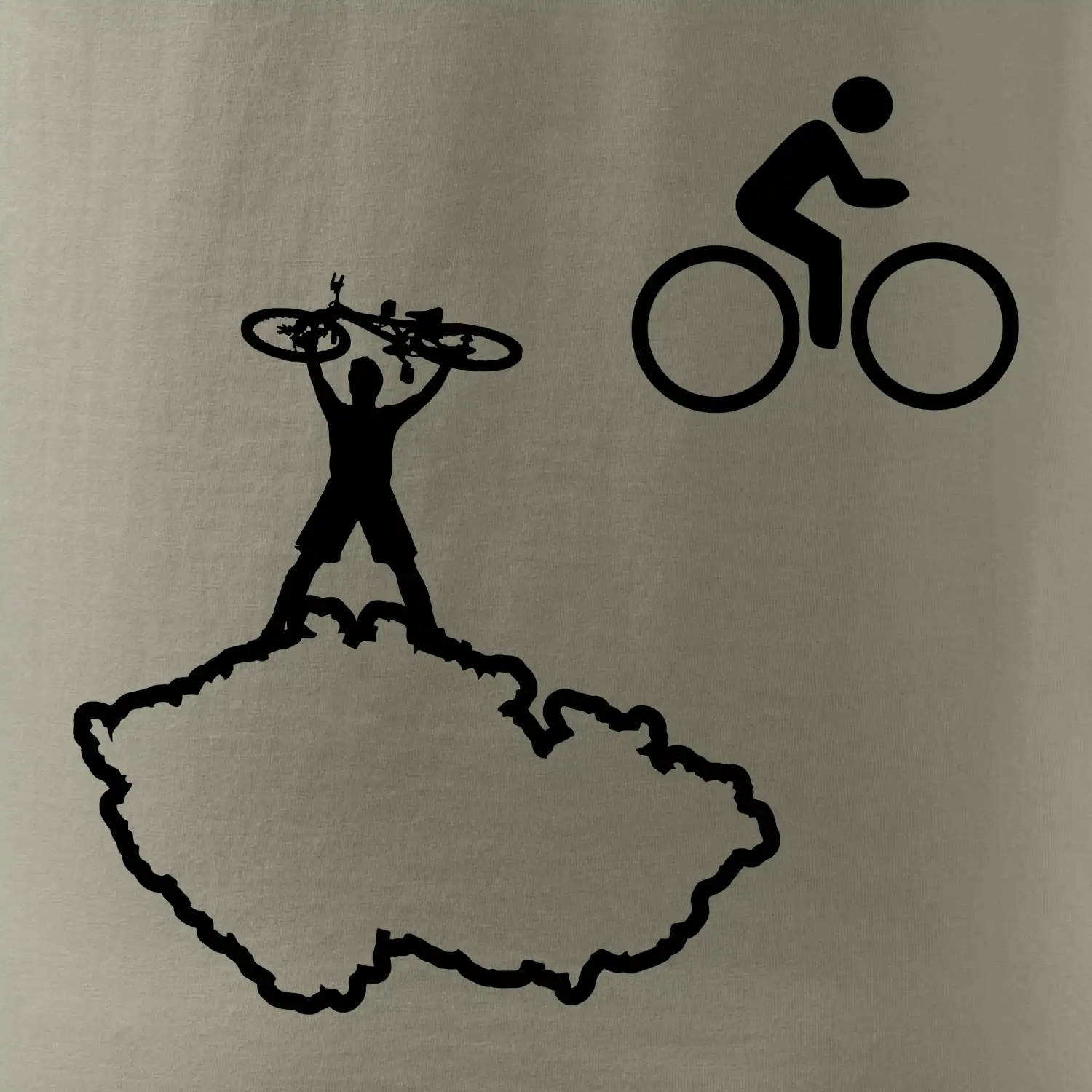 Mapa ČR + kolo na prsu