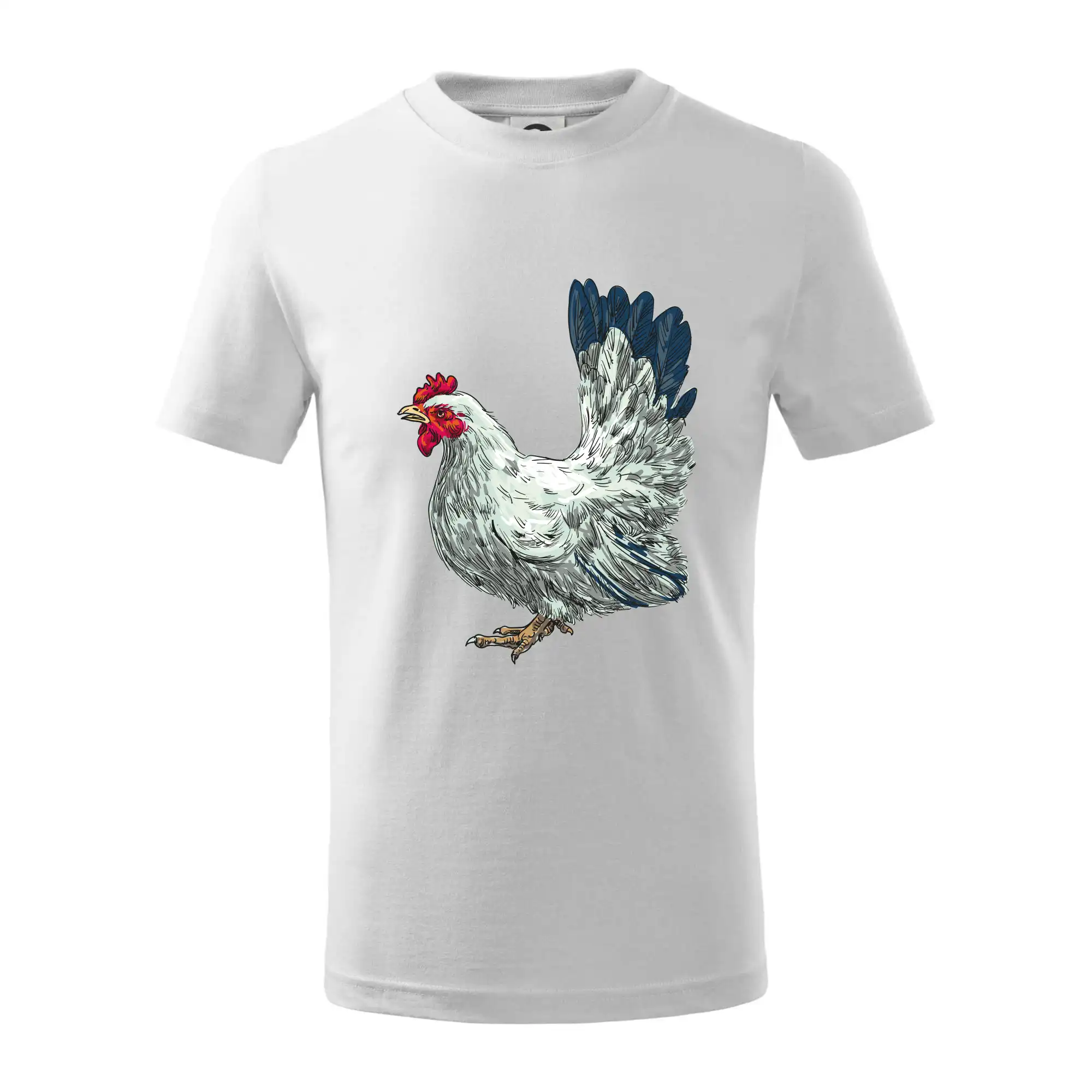 Slepice kreslená bílá