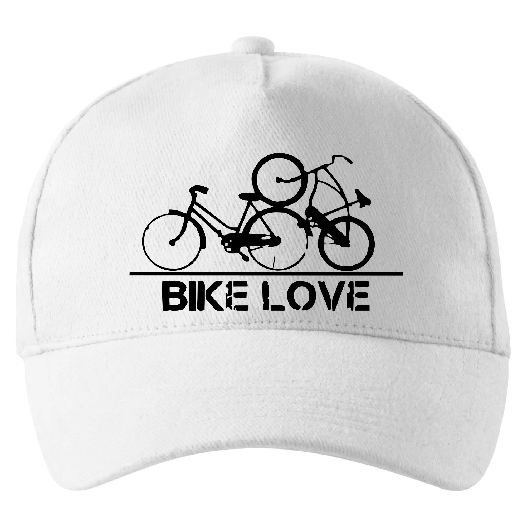 Tričko ako darček pre cyklistu - Bike love - Šiltovka so zahnutým šiltom a mosaznou sponou