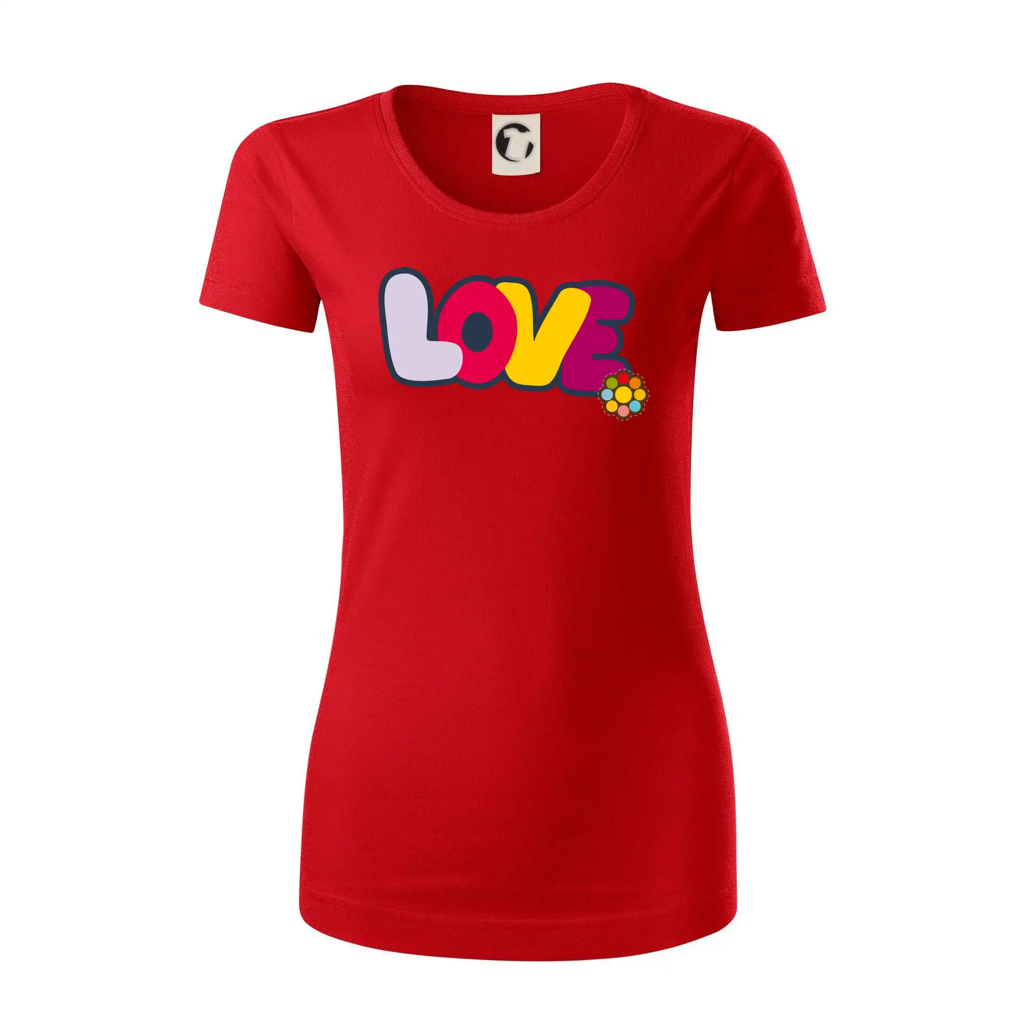 Love nápis s květinou