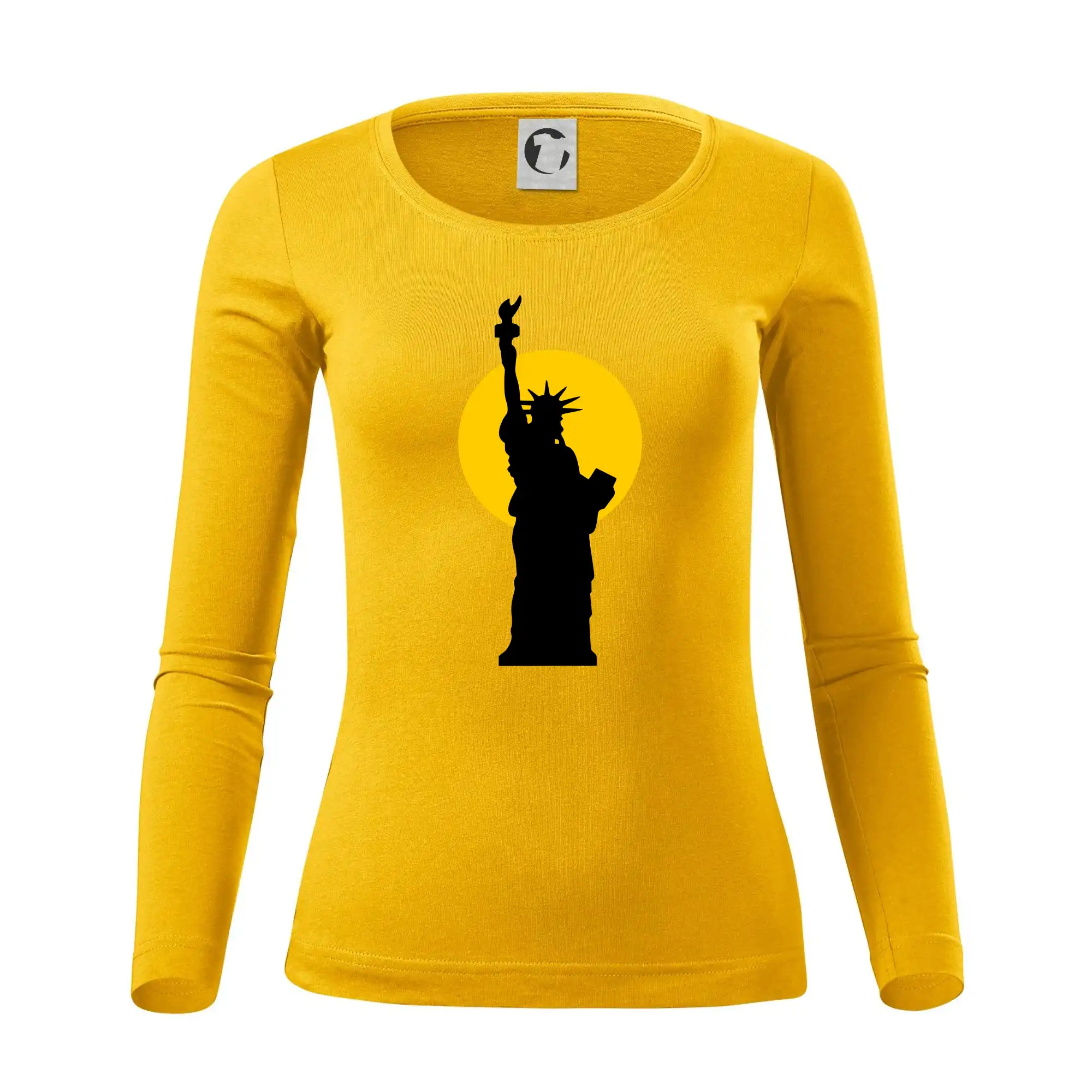 Tričká USA - Socha slobody slnko - Dámske tričko FIT-T LS - zužené