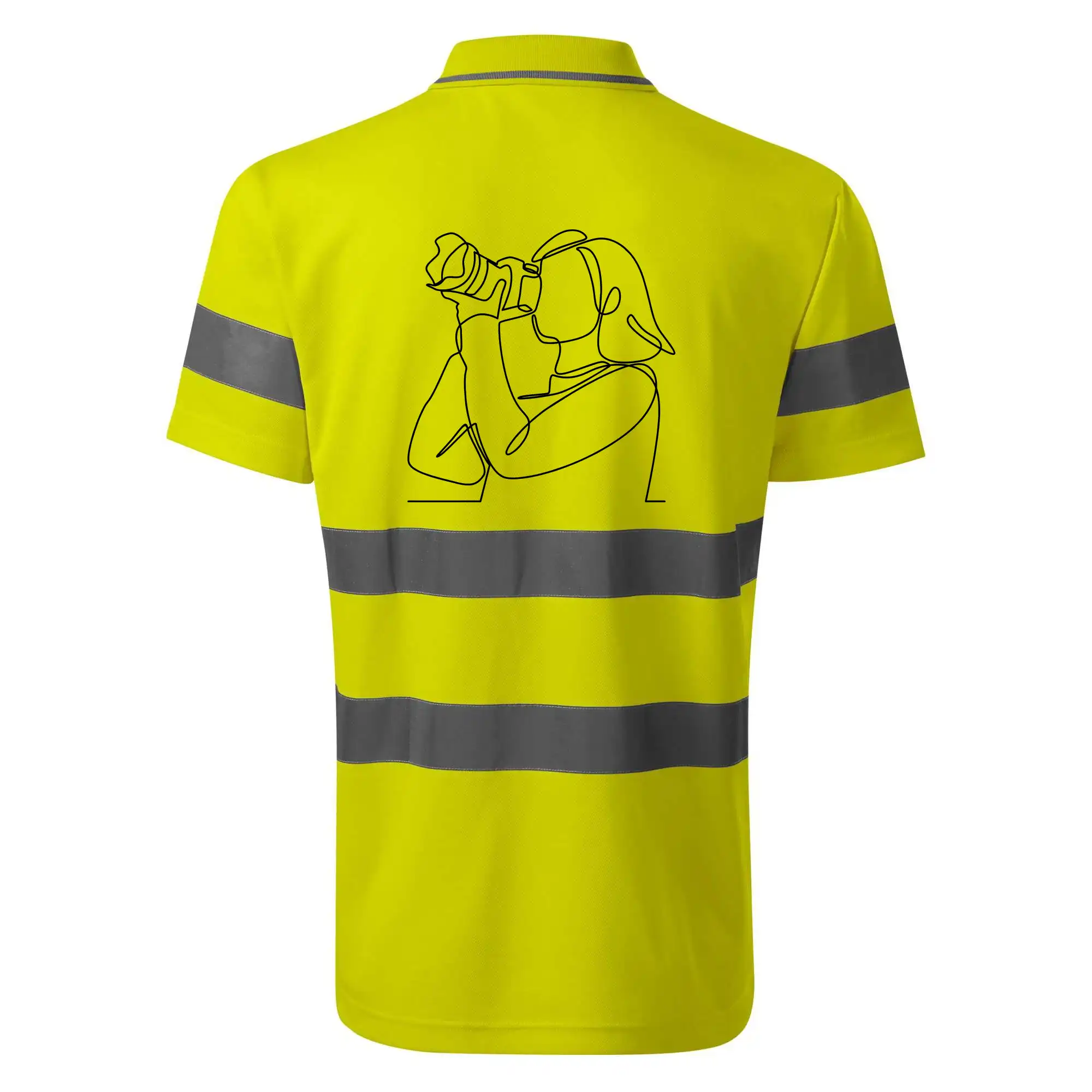 Fotografka stojící jedním tahem