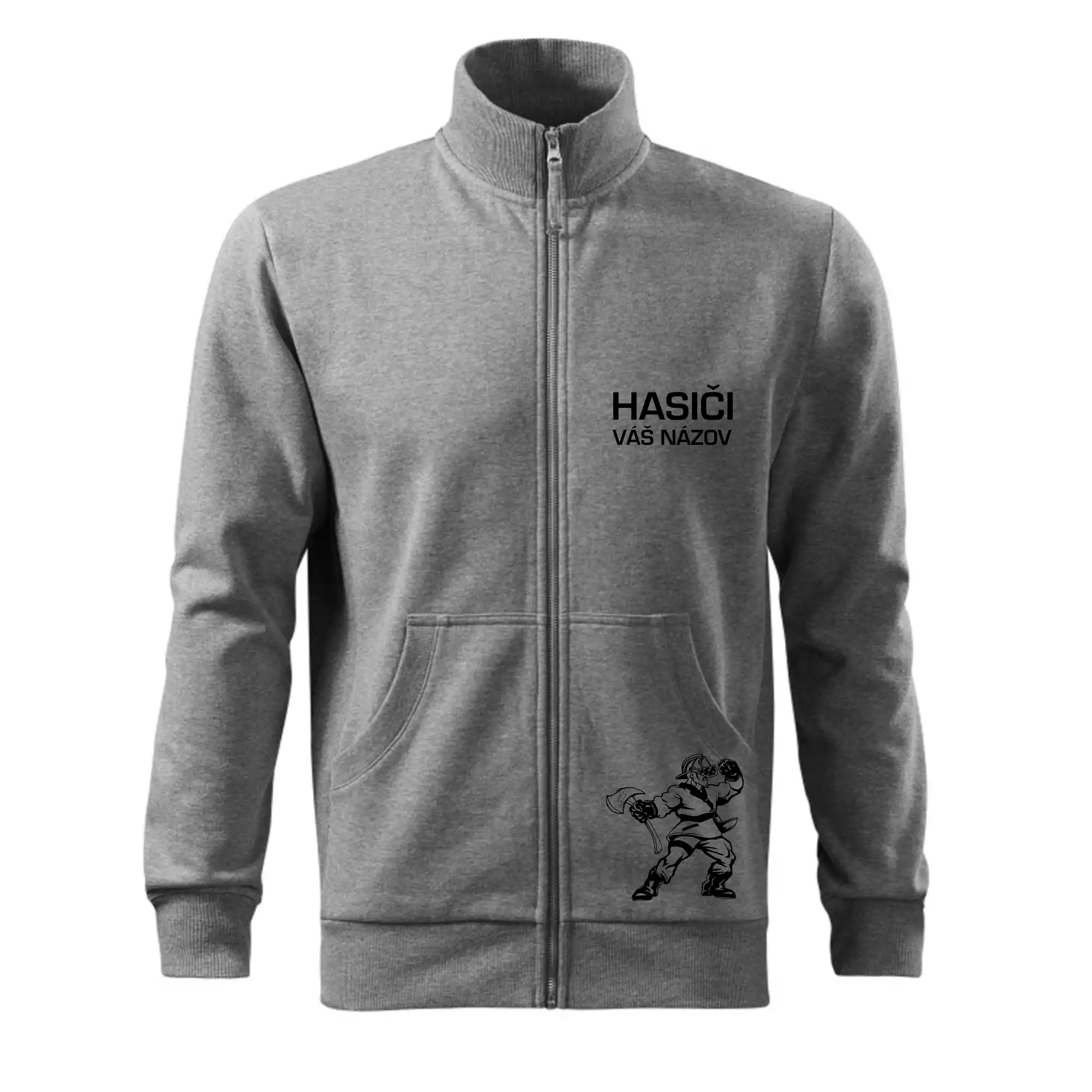 Originálne tričká pre hasičov - Hasič postava - vlastný názov - Mikina bez kapucne Adventure