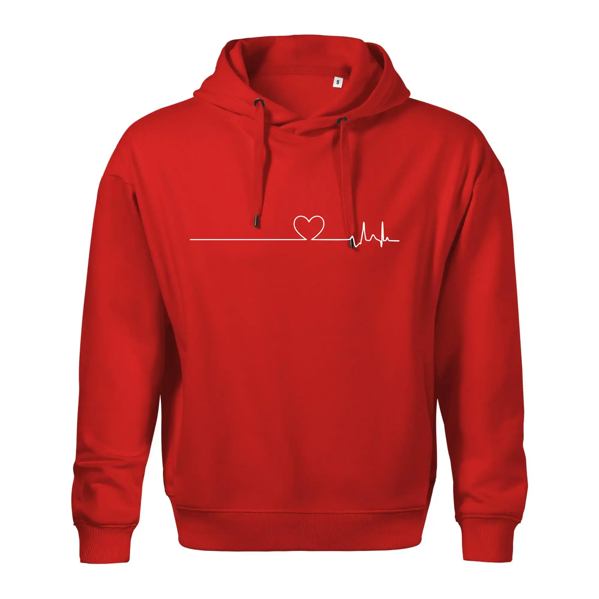 Poker tričká - Poker EKG srdce červené - Oversized mikina pánska Moon - kratšia + širšia