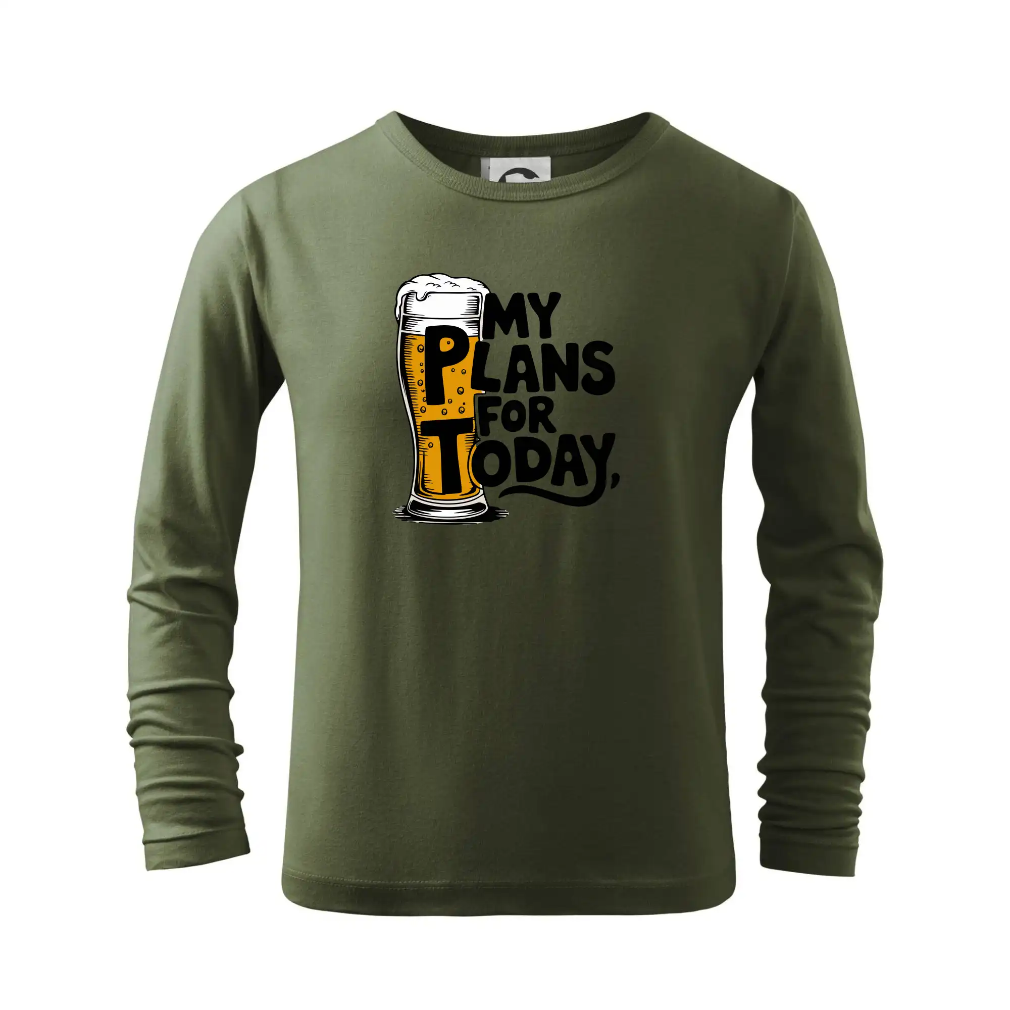 Vtipná tričká pre pivárov - Pivo - my plans for today - Tričko detské Long Sleeve