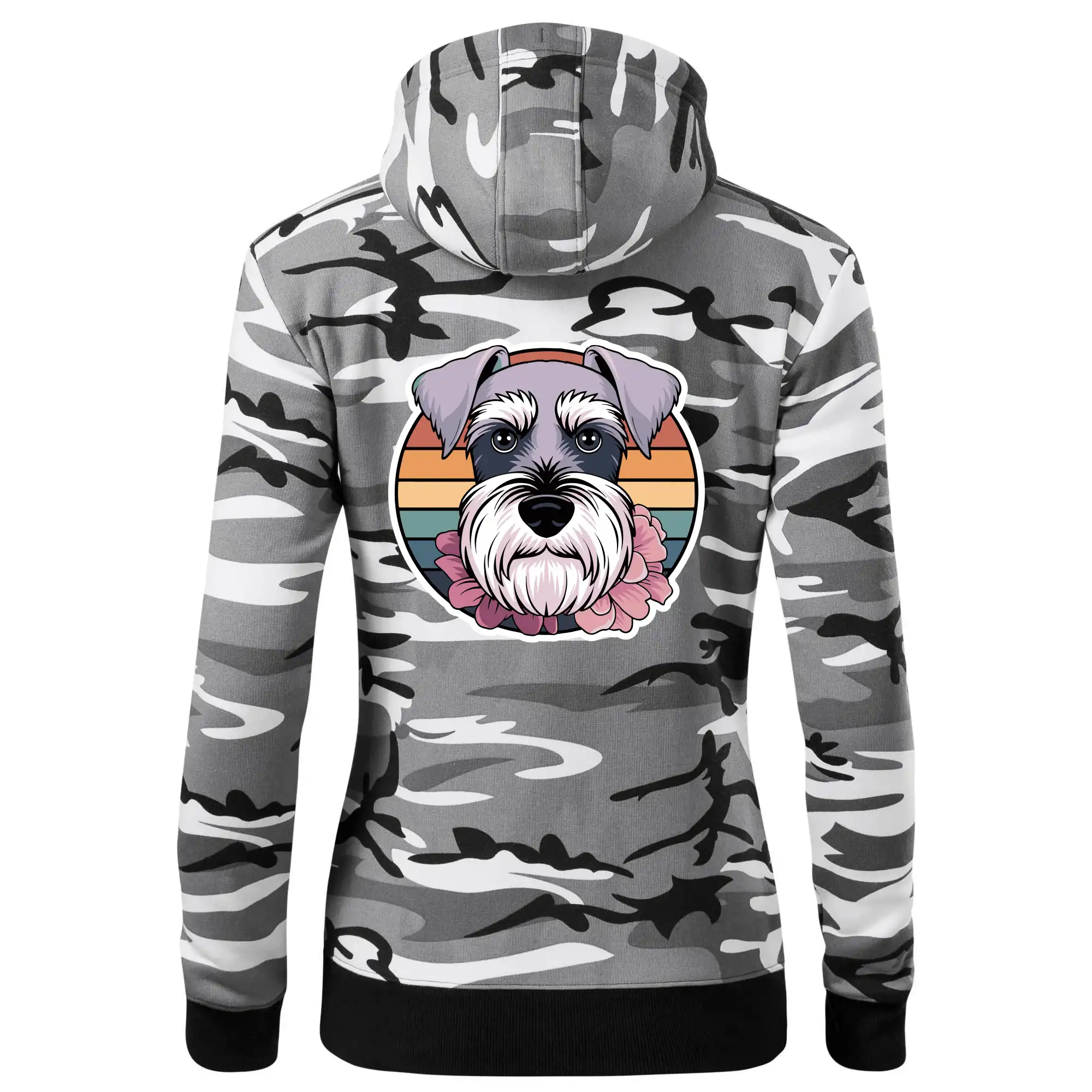 Knírač - fenka a květiny