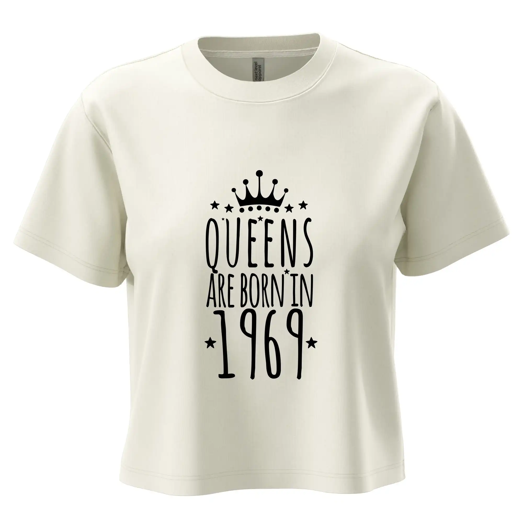 Trička s ročníkom 1969 - Queens are born in 1969 - Boxy cropped tričko OVERSIZE