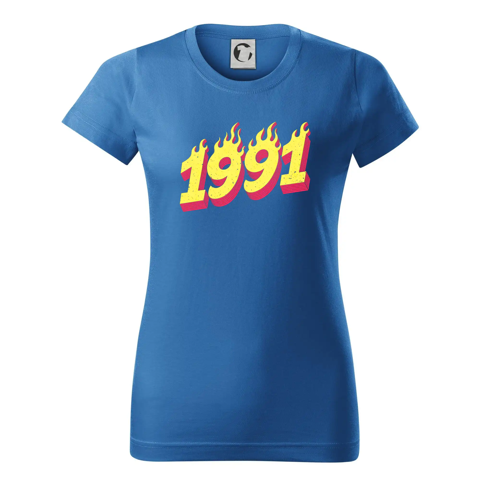 Trička s ročníkom 1991 - Narodeniny v ohni 1991 - Dámske tričko basic - ľahko voľnejšie a dlhšie
