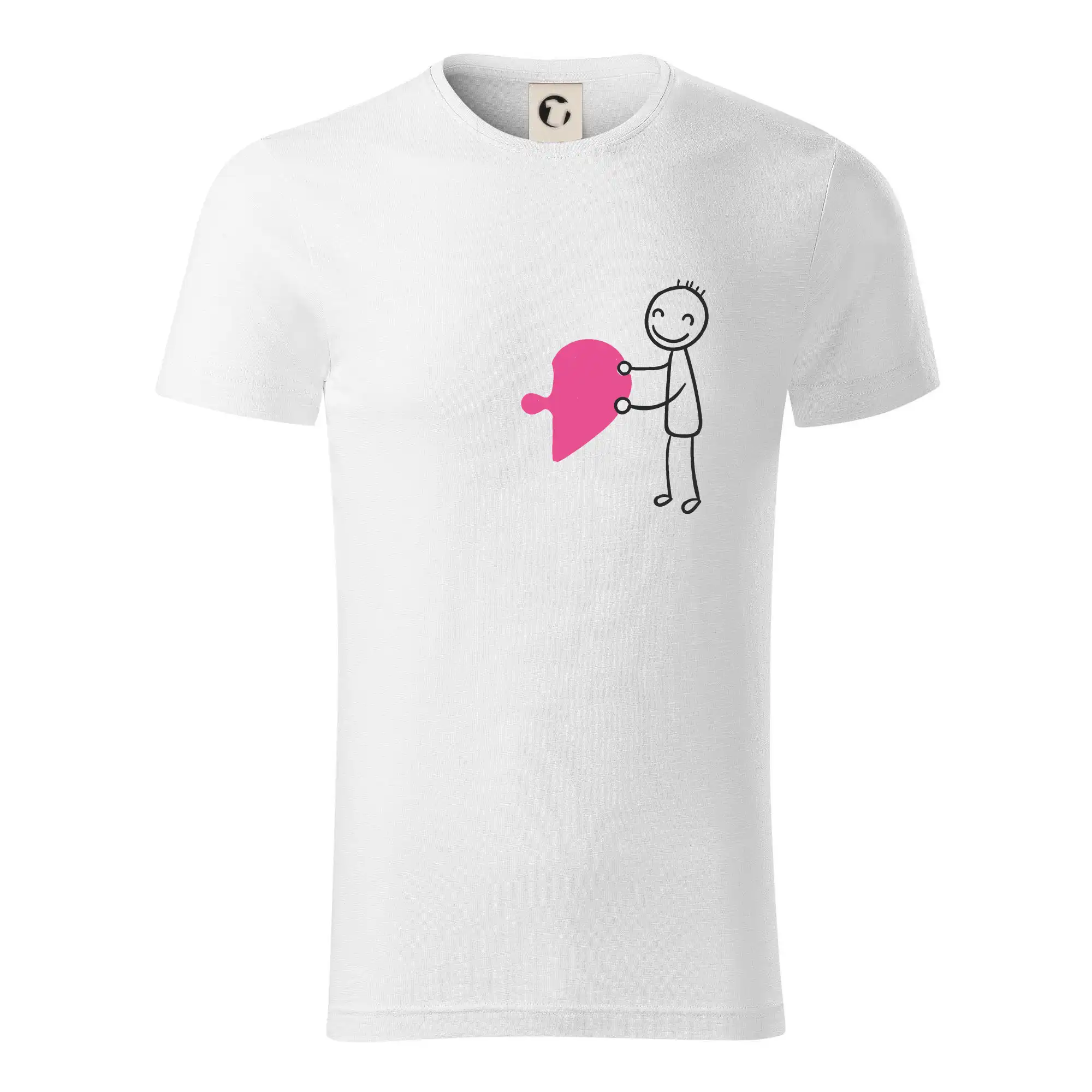 Párové tričká puzzle postavička - Tričko z organickej bavlny