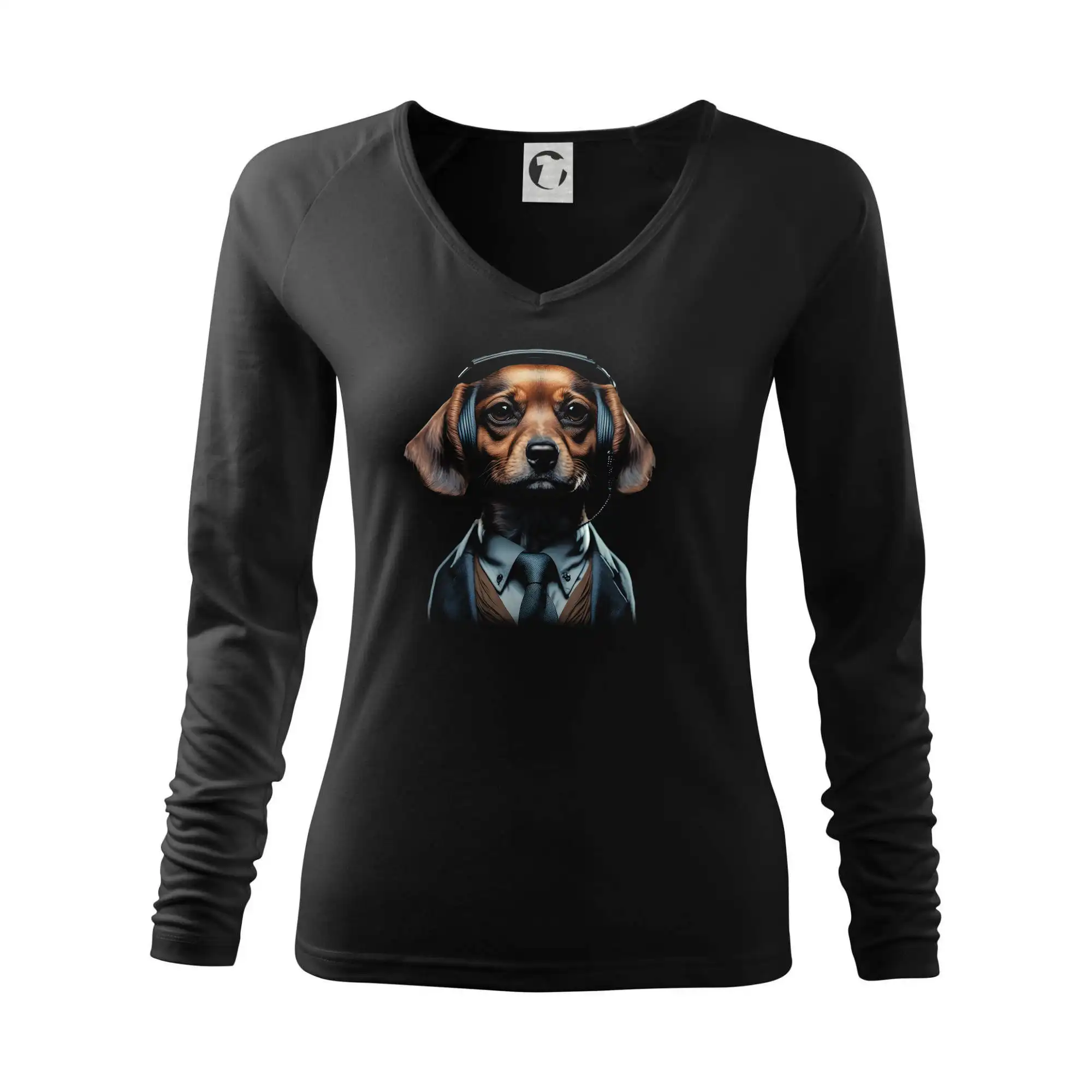 Tričká s motívom jazvečíka - Jezevčík v obleku - Tričko dámske Elegance