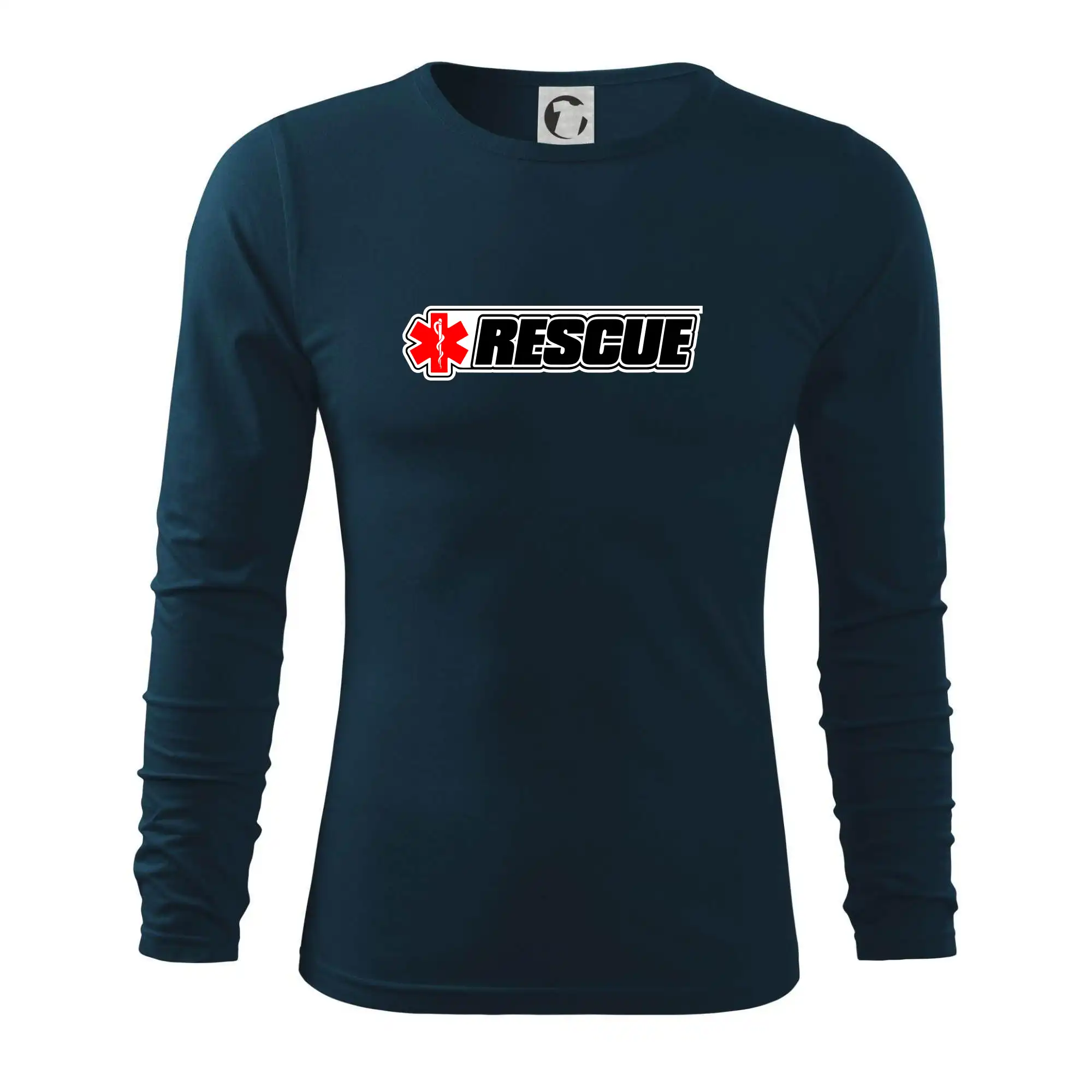 Tričká a mikiny pre záchranárov a lekárov - Kvalitné oblečenie pre zdravotníkov - Záchranár rescue kríž červený - Tričko s dlhým rukávom FIT-T long sleeve