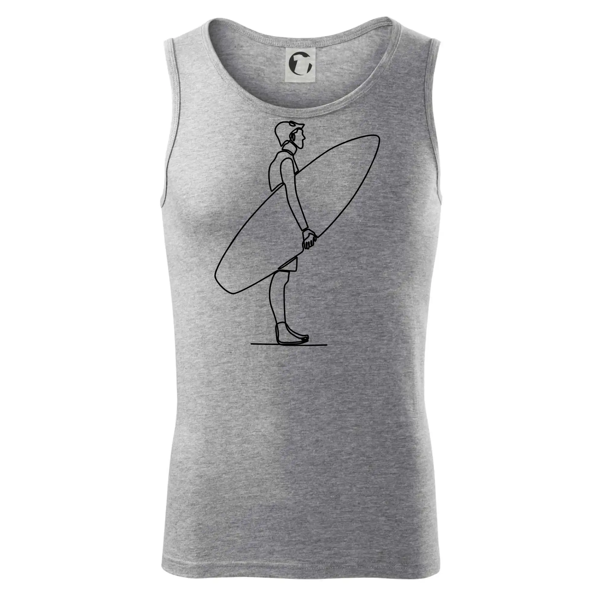 Surfař stojící jedním tahem