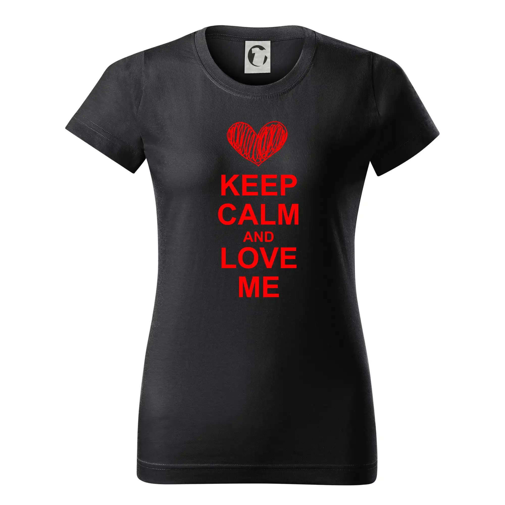 Tričká Keep calm - Keep calm and love me - Dámske tričko basic - ľahko voľnejšie a dlhšie