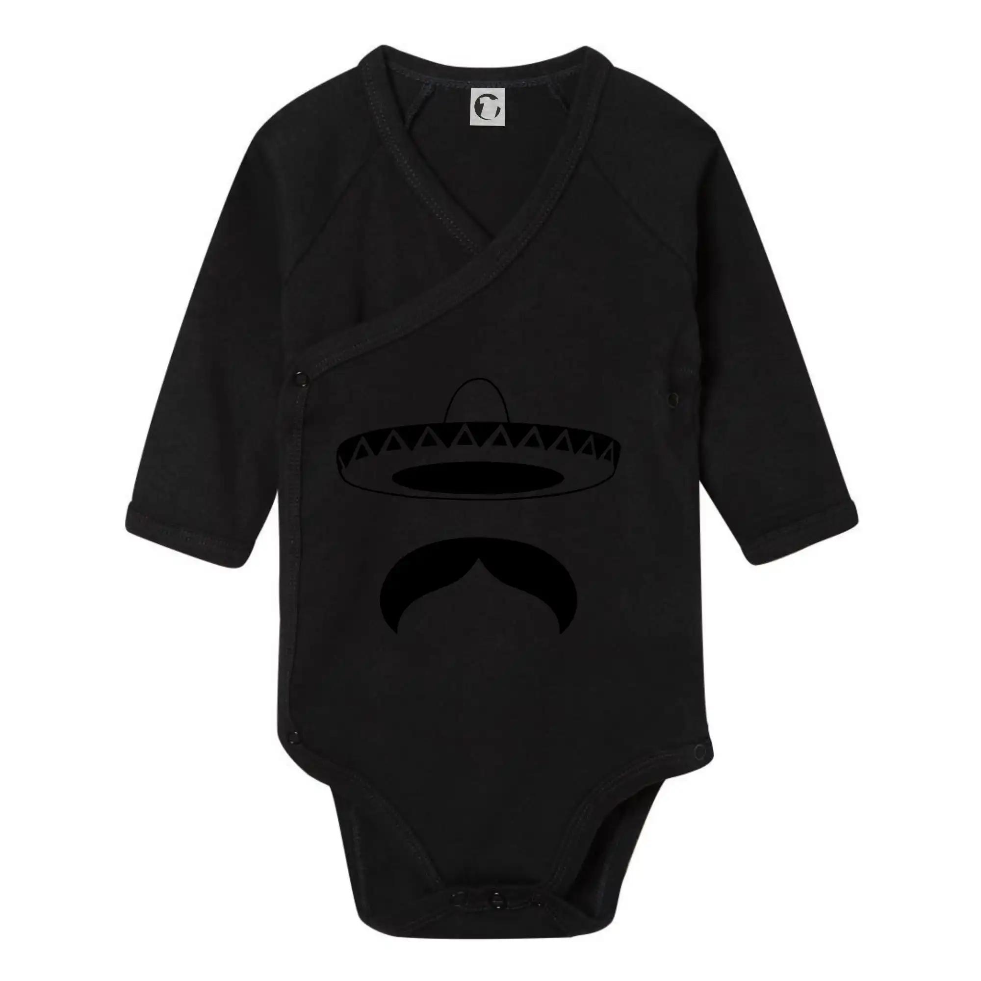 Tričká s fúzikmi - Mexican Mustache - Body zavinovacie s dlhým rukávom