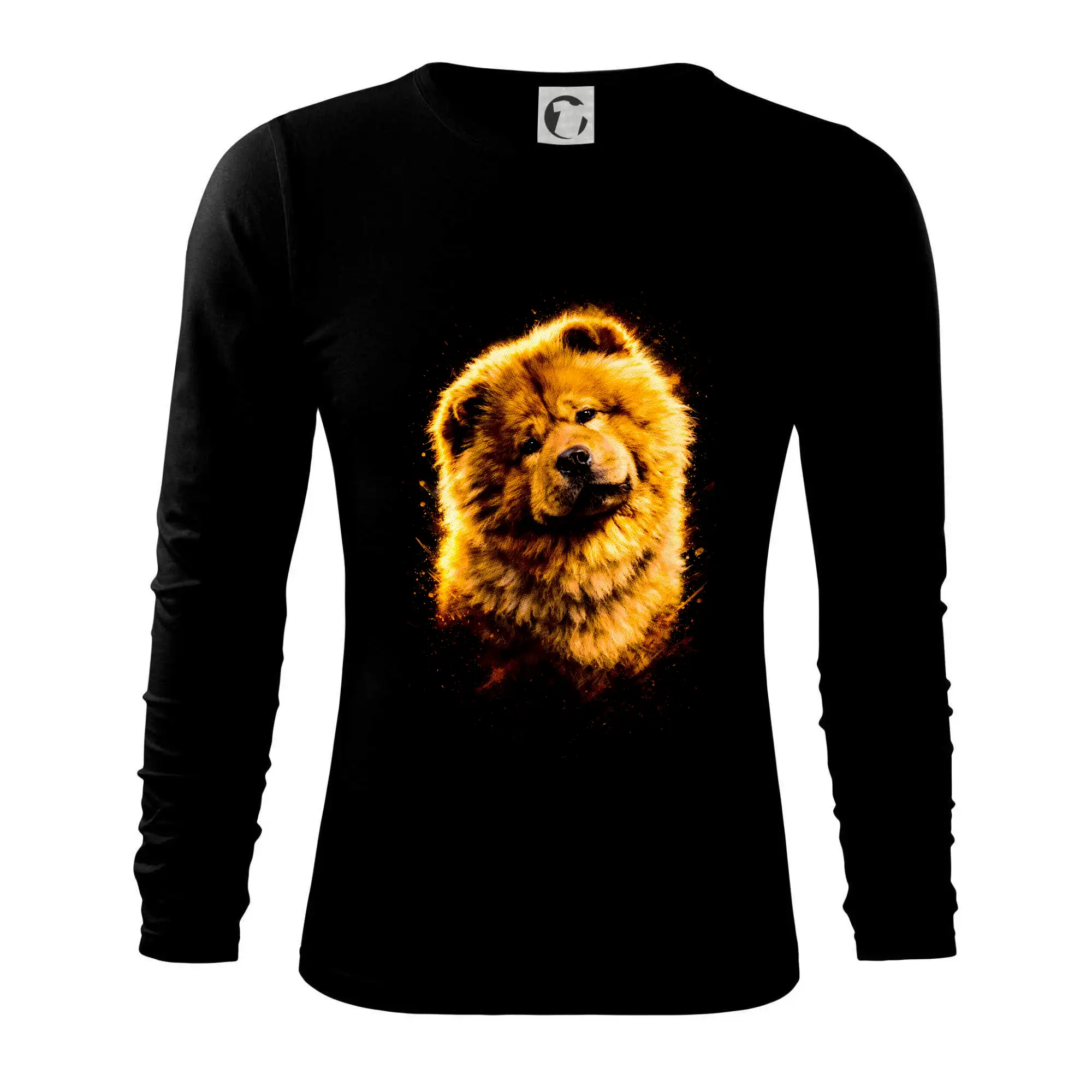 Ostatné psie plemená - Obrázok poltón Čau-čau sediaci - Tričko s dlhým rukávom FIT-T long sleeve