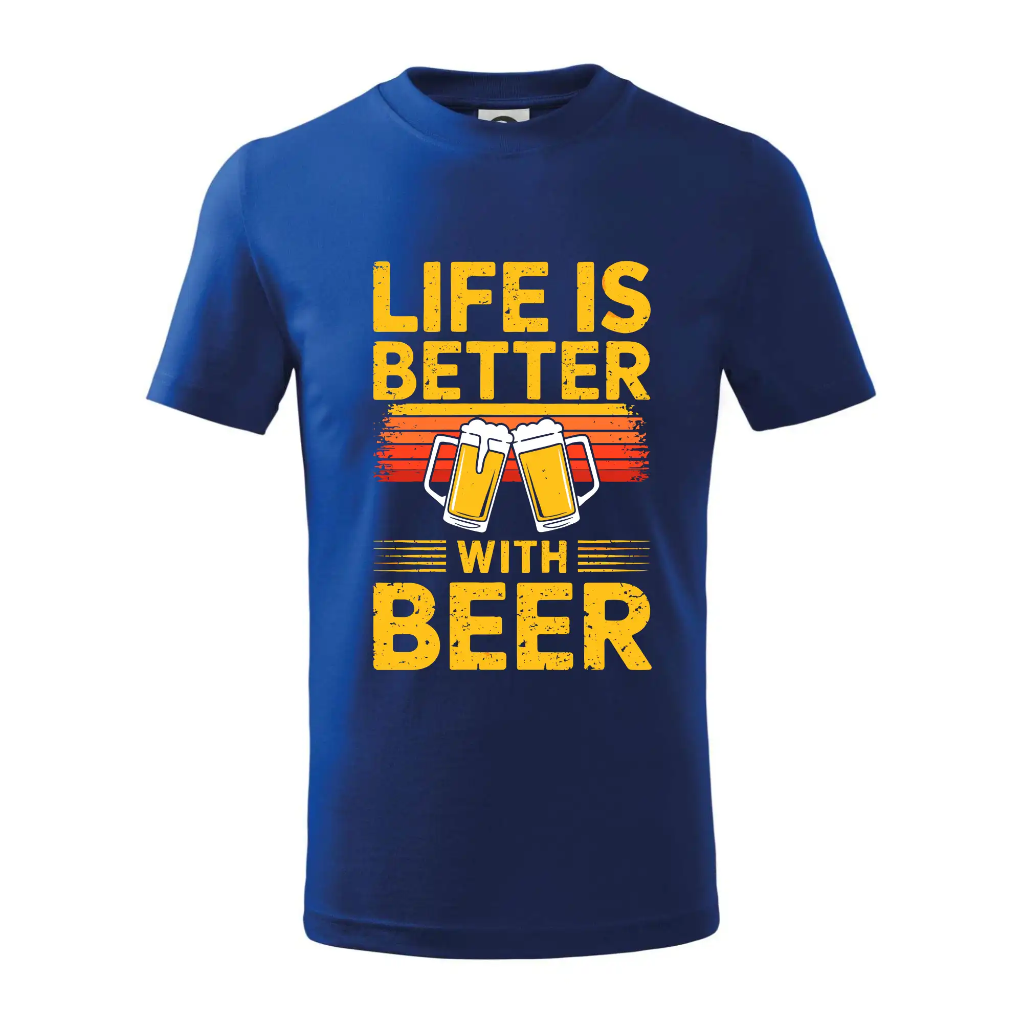 Vtipná tričká pre pivárov - Life is better with beer - oranžové - Tričko detské bavlnené