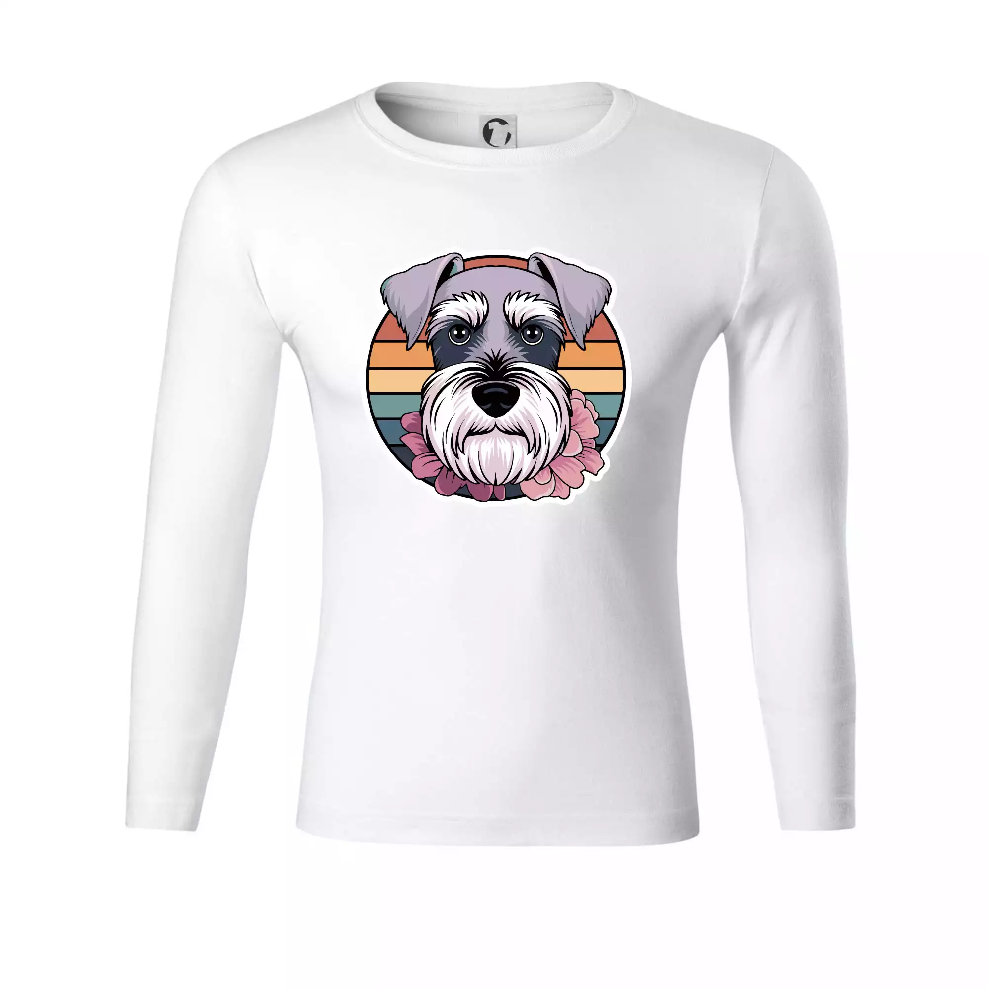 Knírač - fenka a květiny