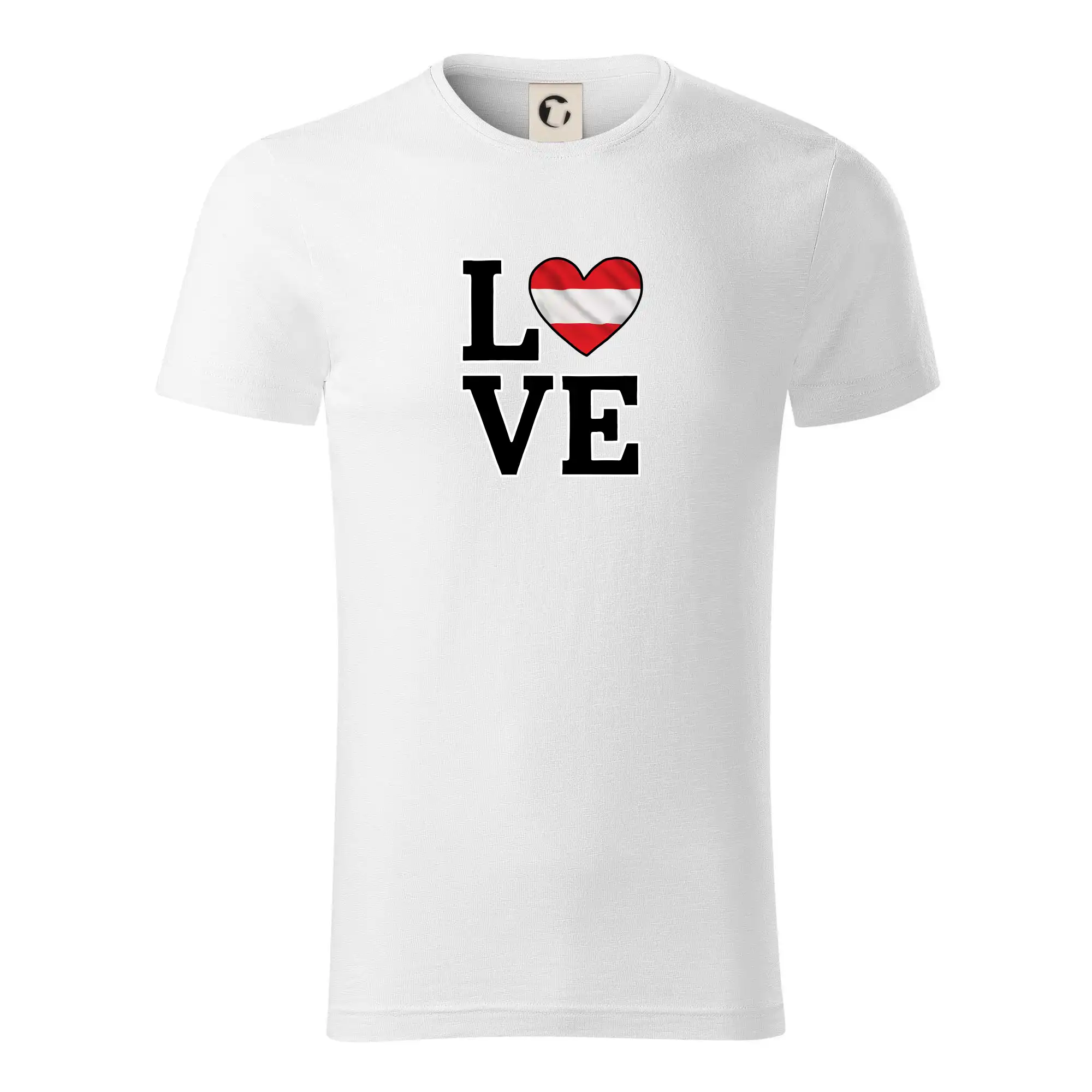 Motívy štátnych vlajok - Love Rakúska vlajka - Tričko z organickej bavlny