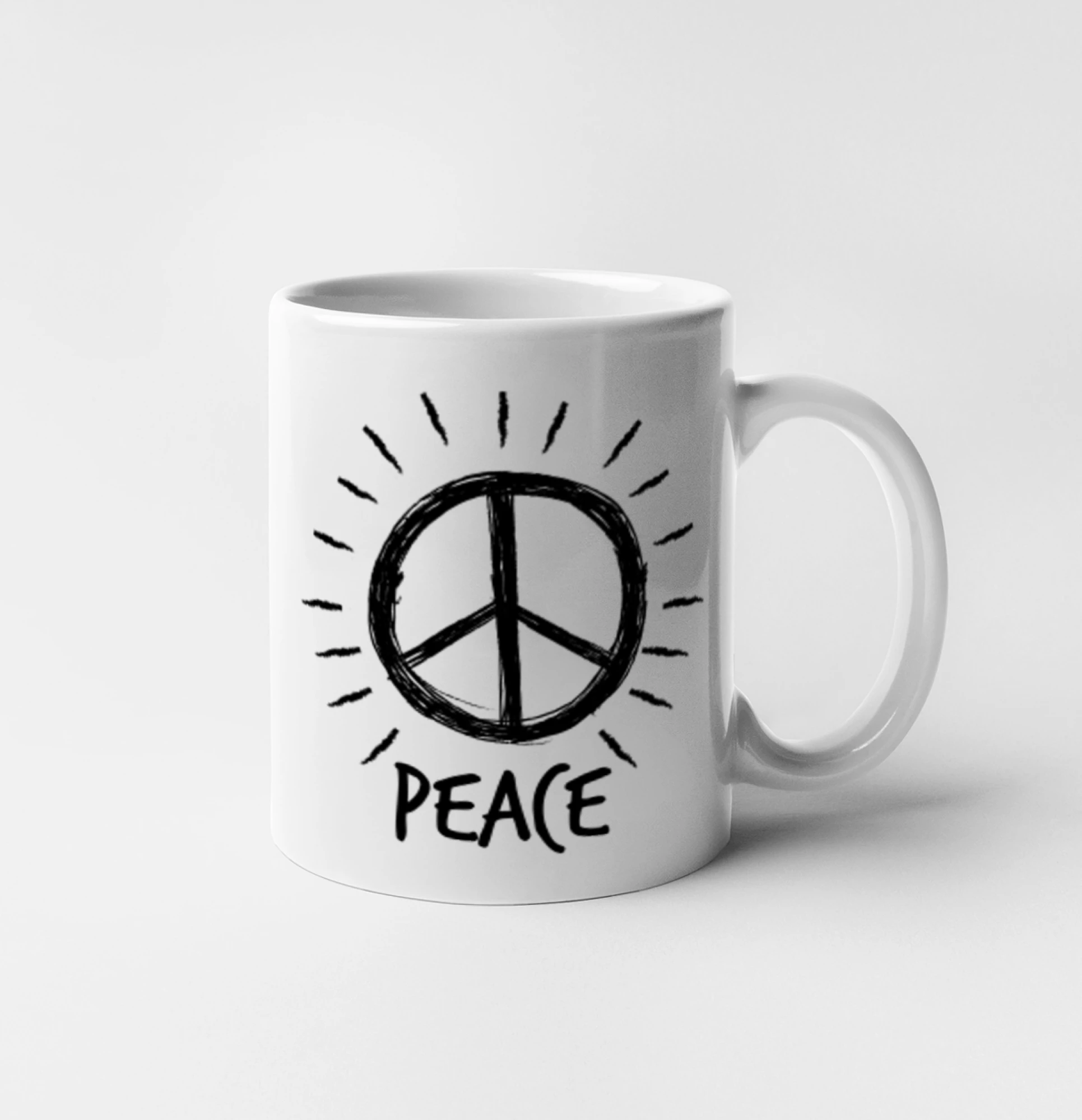 Peace symbol černobílý