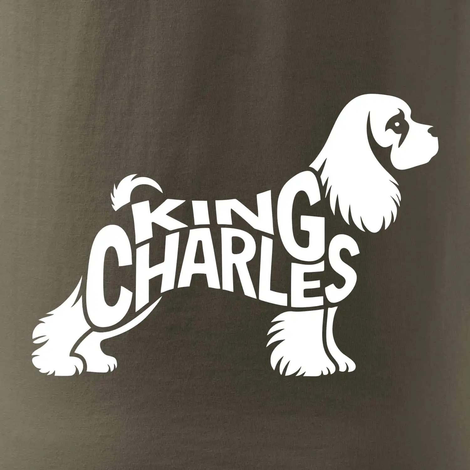 Kavalír king Charles španěl nápis v těle