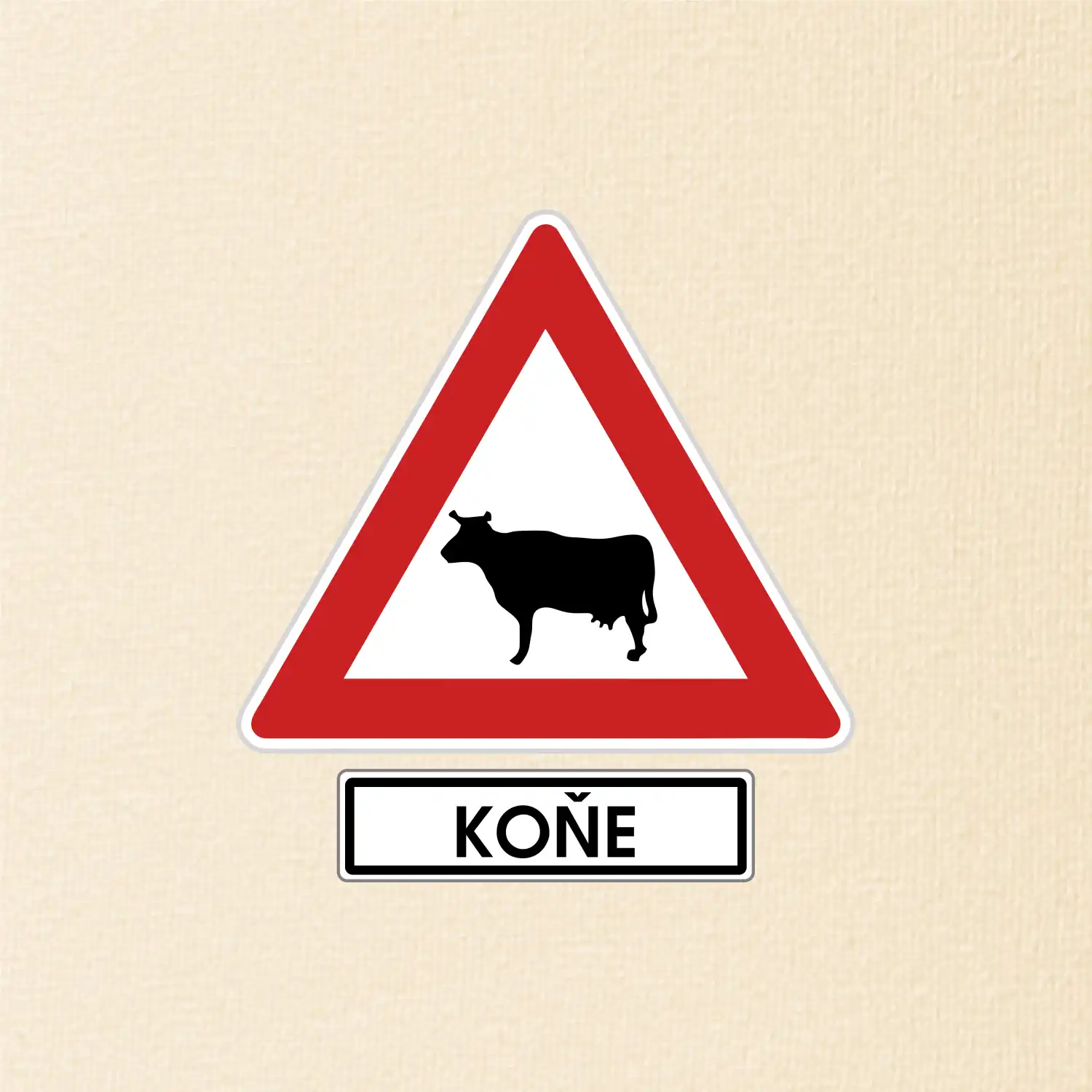 Dopravní značka - Pozor koně / kráva