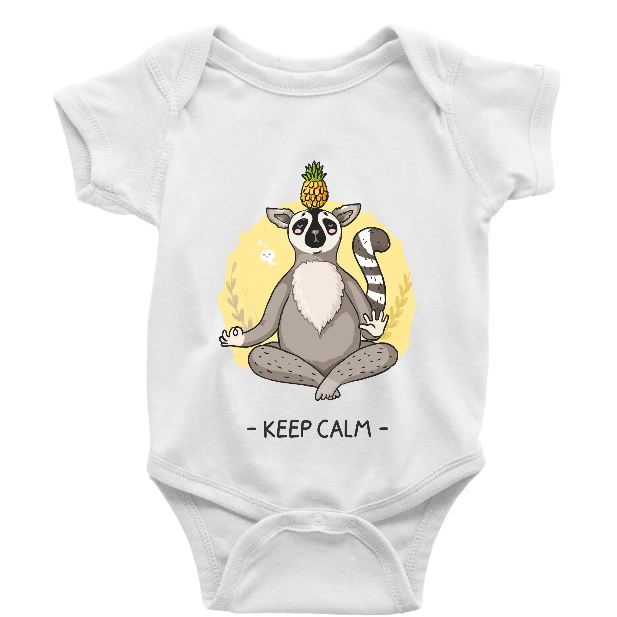 Tričká na jógu - Yoga - keep calm kreslený - Body dojčenské s krátkym rukávom