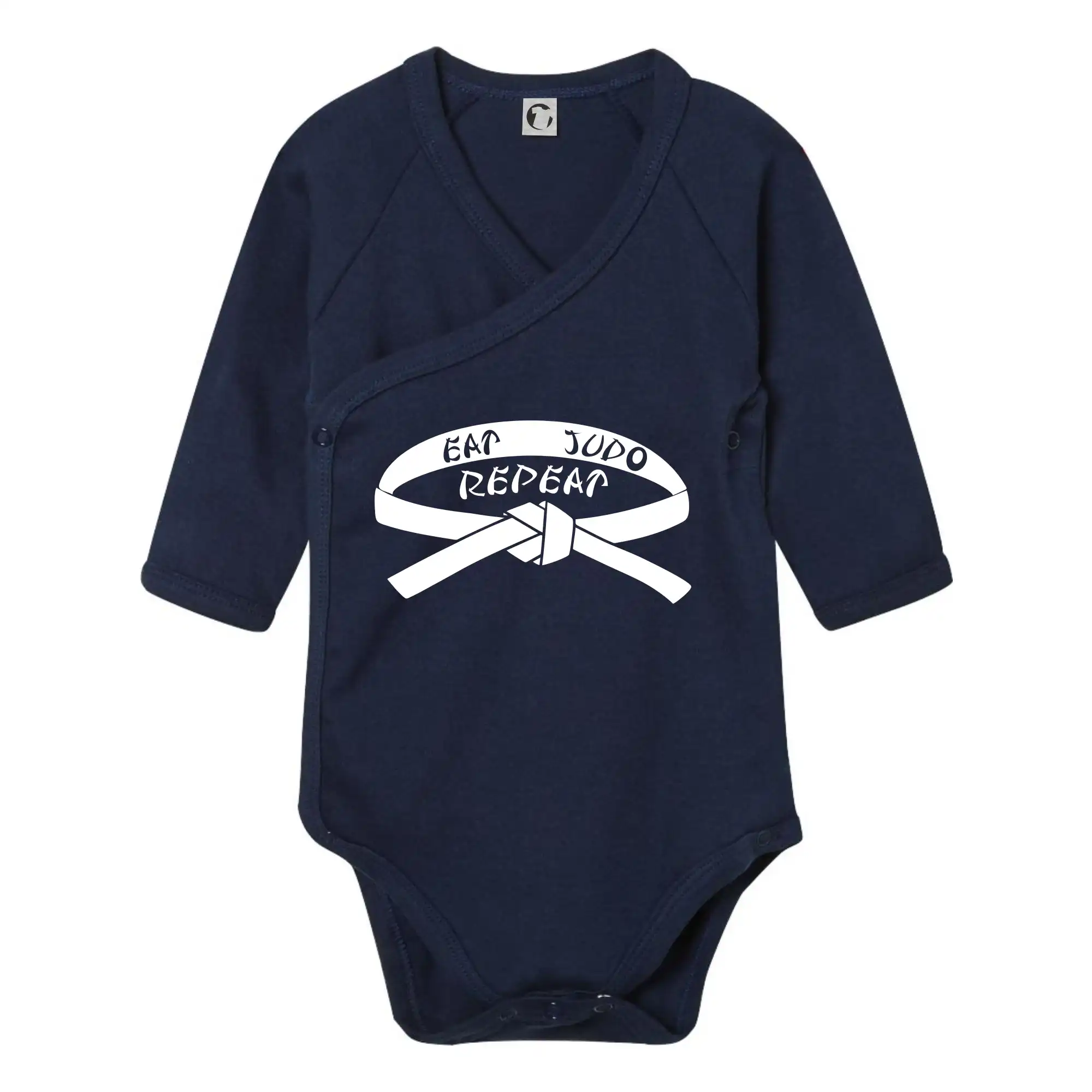 Tričká Judo - Judo eat repeat - Body zavinovacie s dlhým rukávom