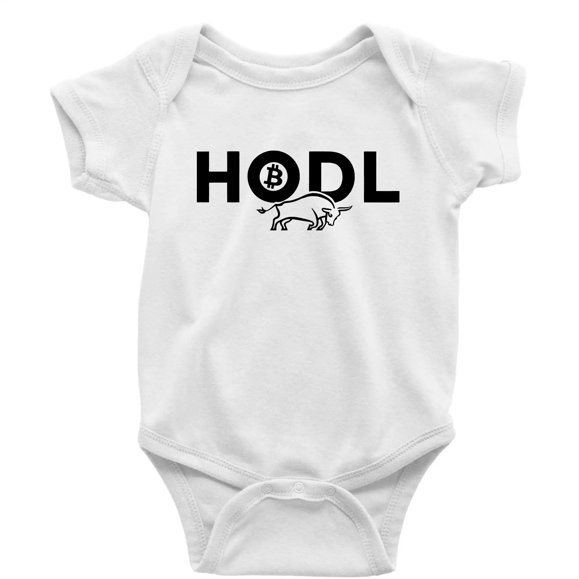 Hodl, nápis a býk - Body dojčenské s krátkym rukávom